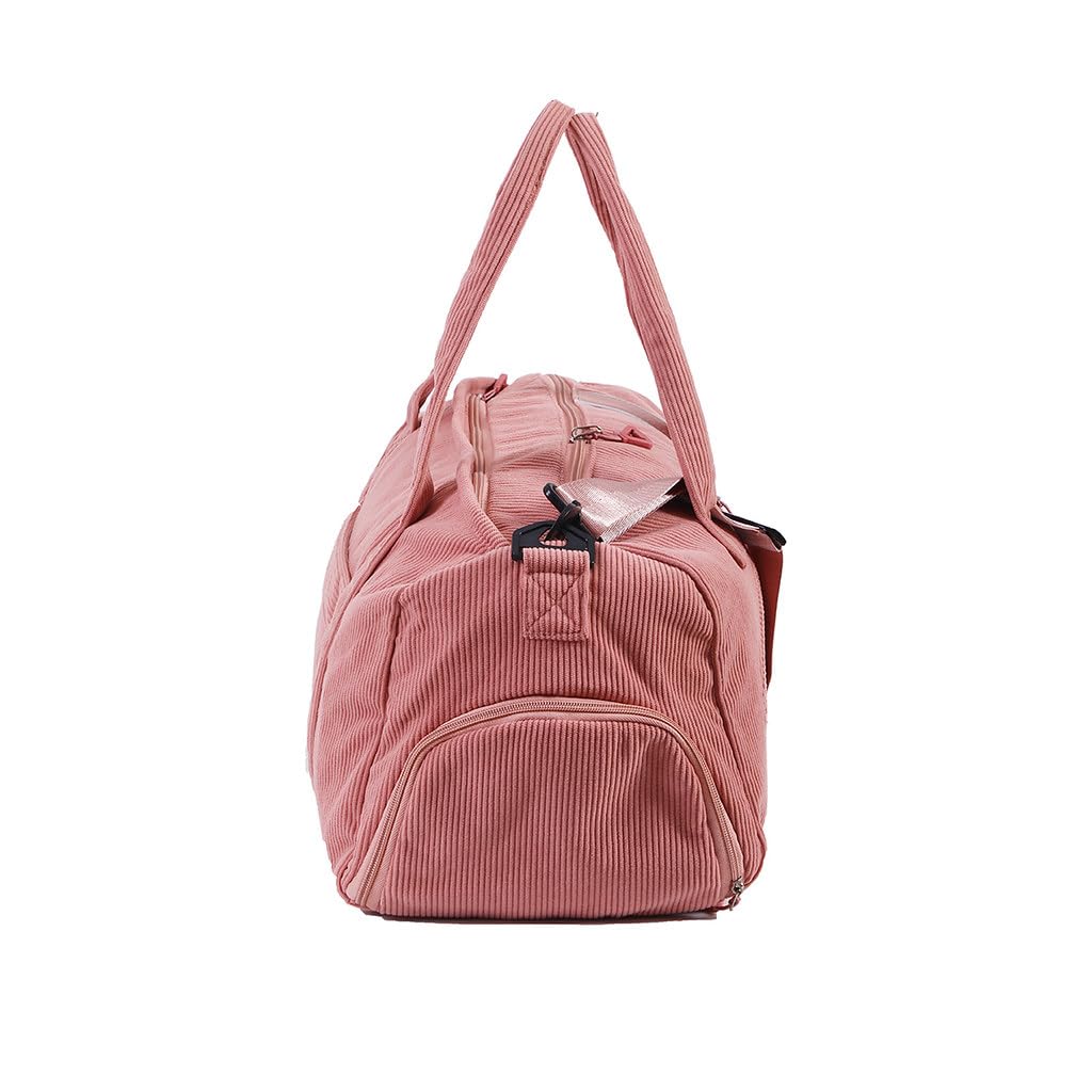 Large Gym Bag for Women - Waterproof Travel Duffle Bag & Weekender Carry On Tote - Pink Sports Duffel for Workout, Yoga, Beach, Travel & Gym