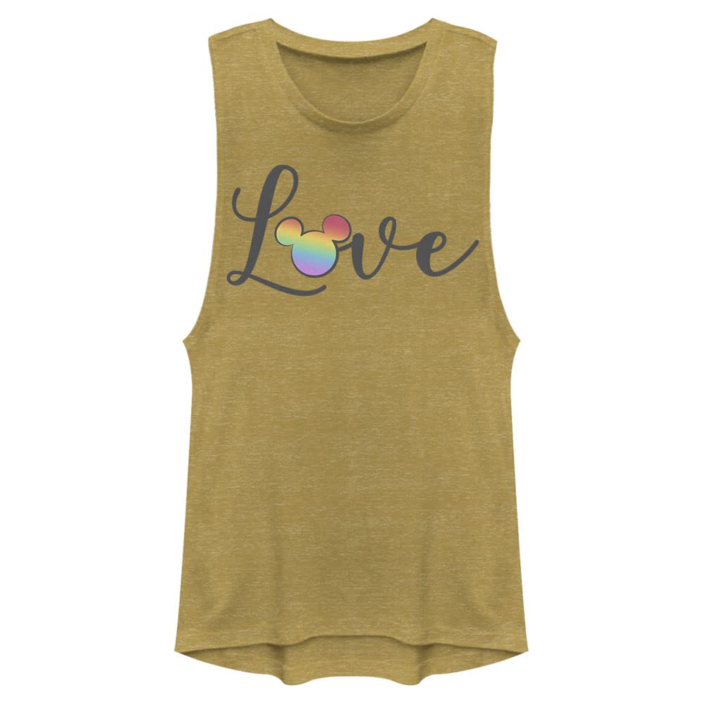 Disney Classic Mickey Mouse Love Graphic Women's Muscle Tank Top - Casual Summer Outfit for Women, Perfect for Beach, Gym, and Streetwear Fashion