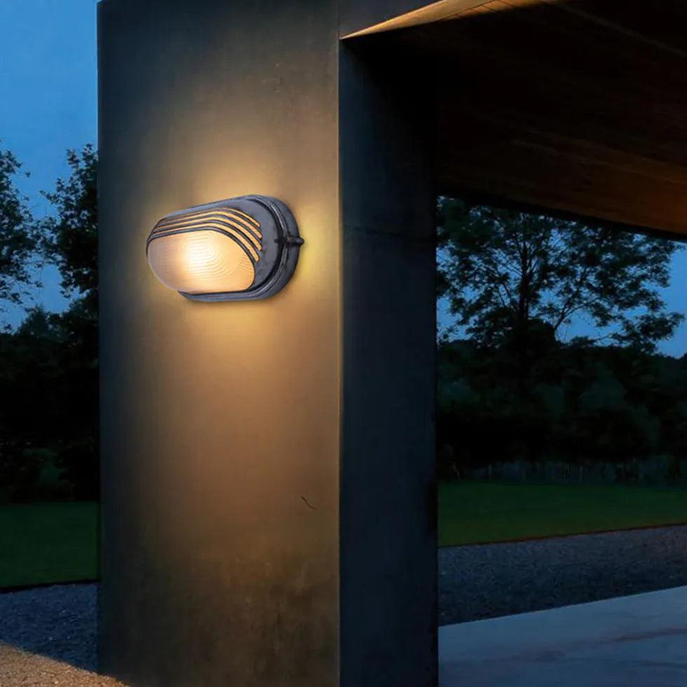 Modern Geometric Silver Industrial Outdoor Wall Lights - Waterproof & Durable for Patio, Garden, Porch, and Exterior Home Lighting