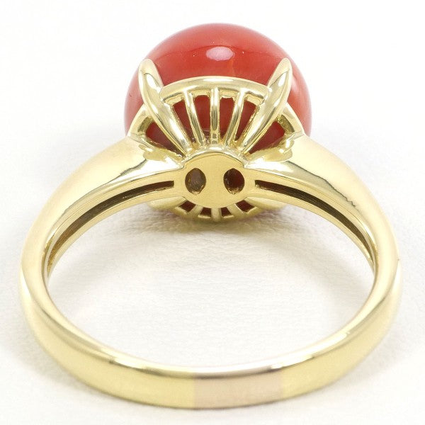 18K Yellow Gold Coral Ring for Women - Elegant Handmade Jewelry for Weddings, Anniversaries & Special Occasions