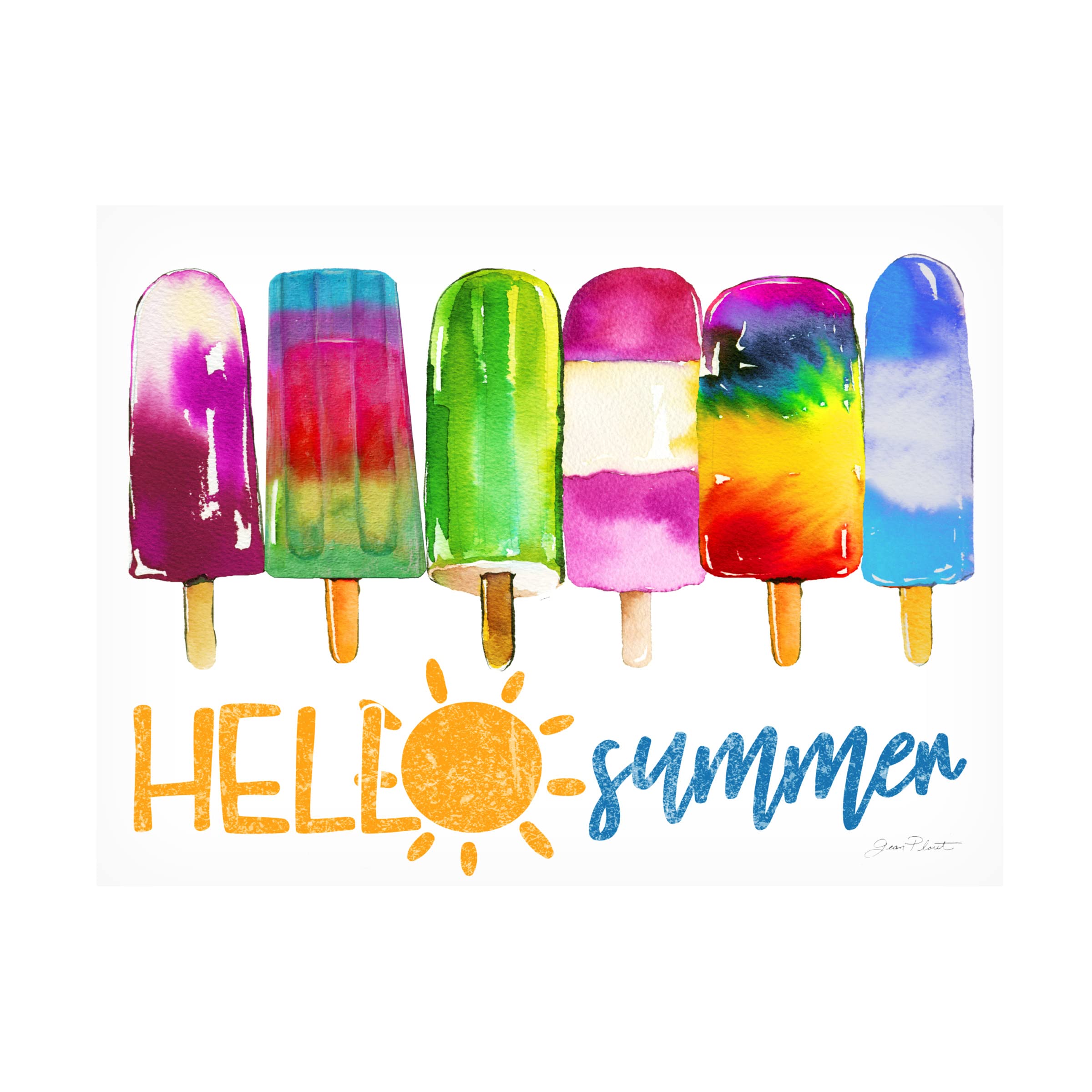 Trademark Fine Art 'Summer Fun C' Canvas Art by Jean Plout - 35x47 Inch Vibrant Beach Painting - Perfect for Living Room, Bedroom & Coastal Home Decor