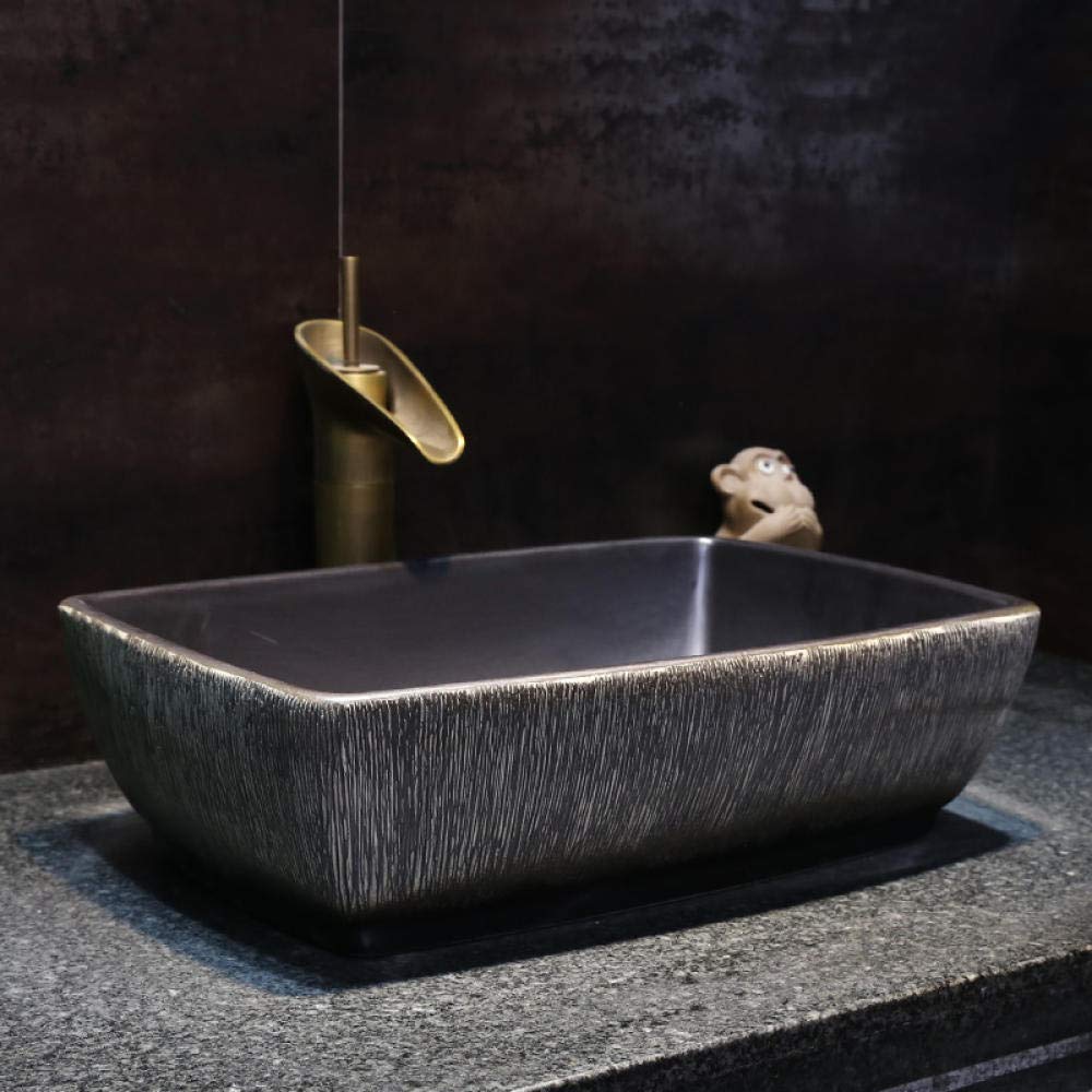 LEFEDA Ceramic Vessel Sink for Bathroom - Modern Countertop Wash Basin with Overflow, White Art Basin Sink Set for Vanity, Powder Room, and Guest Bathroom Decor