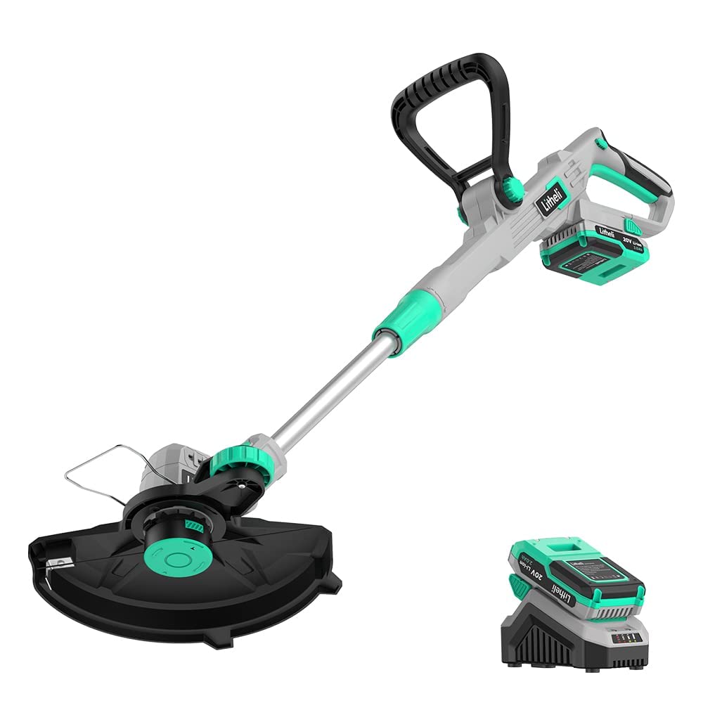 Litheli 20V Cordless Lawn Mower 13 Inch & String Trimmer 12 Inch Combo Kit with 4.0Ah & 2.0Ah Batteries & Fast Charger - Perfect for Small to Medium Yards, Lawn Care, and Landscaping