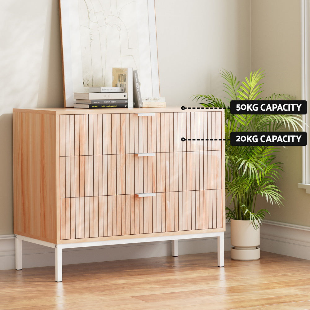 LURA Pine 3-Drawer Chest - Solid Wood Dresser for Bedroom, Living Room & Office Storage - Perfect for Organizing Clothes, Linens & Home Essentials