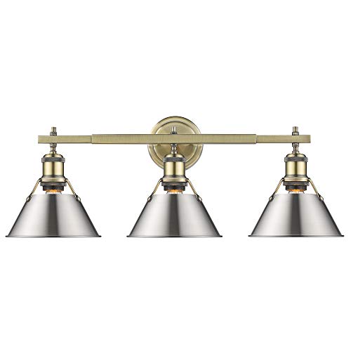 Aged Brass with Pewter Shade