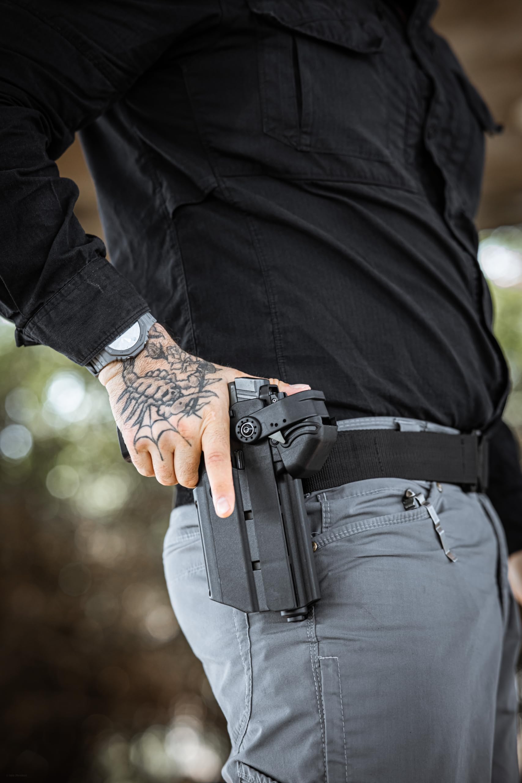 Orpaz T40 Light Bearing Holster - Adjustable Modular Pistol Holster Compatible with Most Handguns, Flashlights, Lasers & Optics | Tactical, Concealed Carry & Range Use
