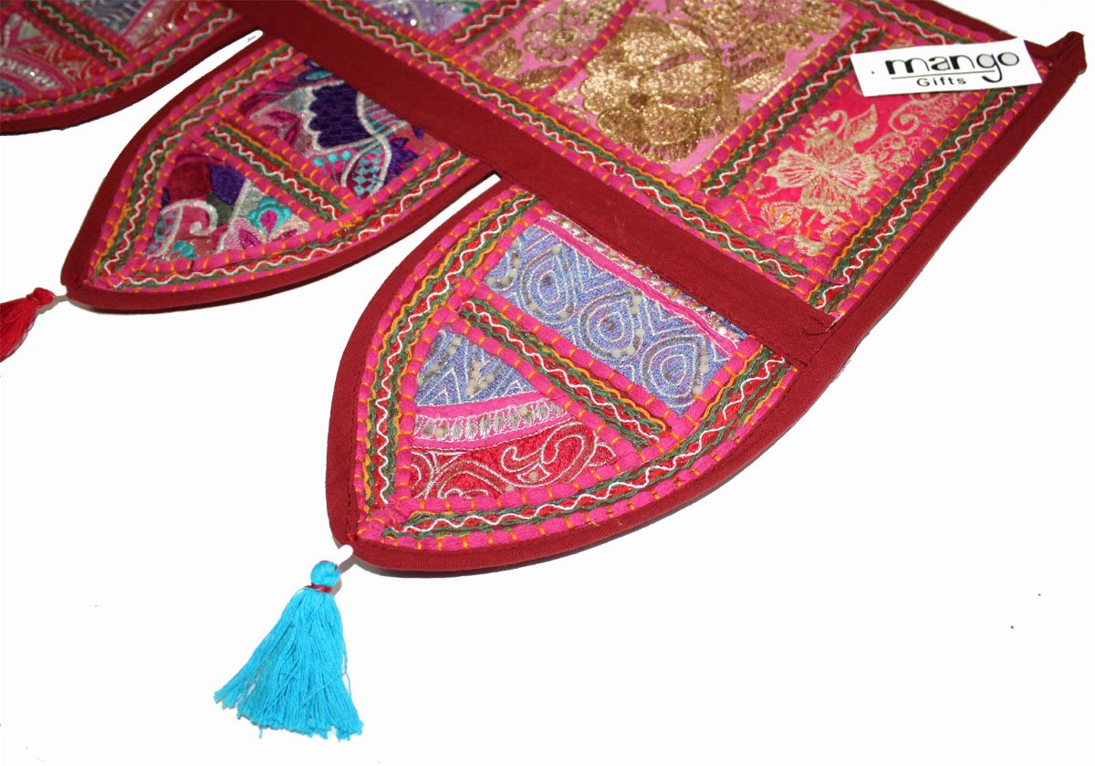 Handmade Indian Embroidered Toran Tapestry - Ethnic Door Hanging Garland for Home Decor | Perfect for Diwali, Weddings & Boho Interior Design