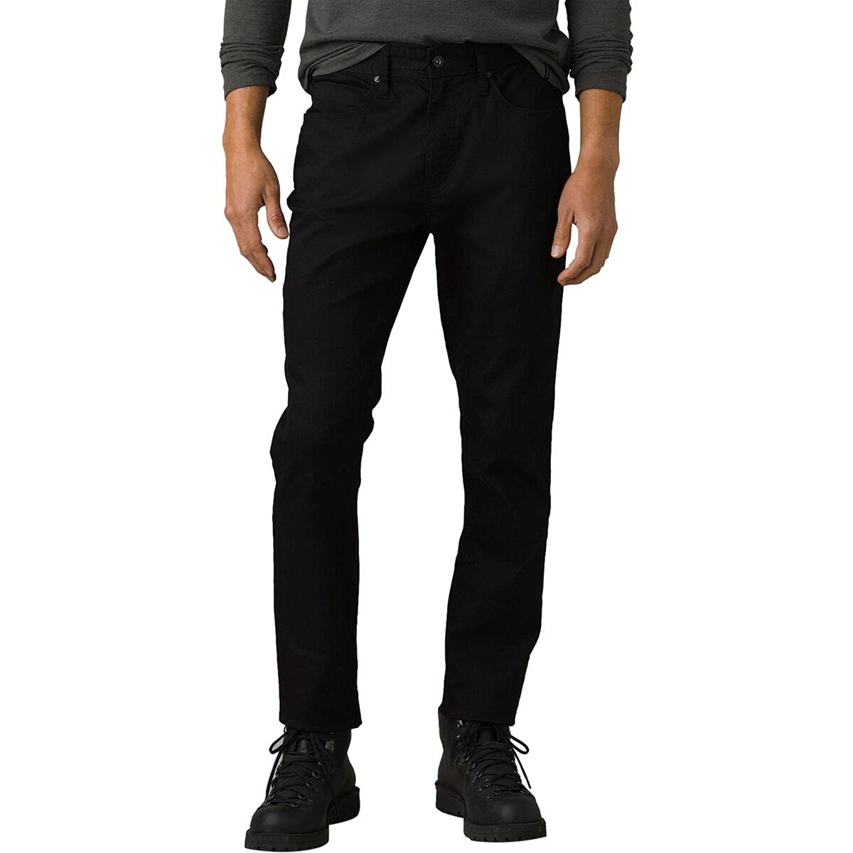 prAna Bridger Slim Tapered Jeans for Men - Black Out Wash, 38x32 | Comfortable & Durable Denim Pants for Casual Wear, Outdoor Adventures & Work