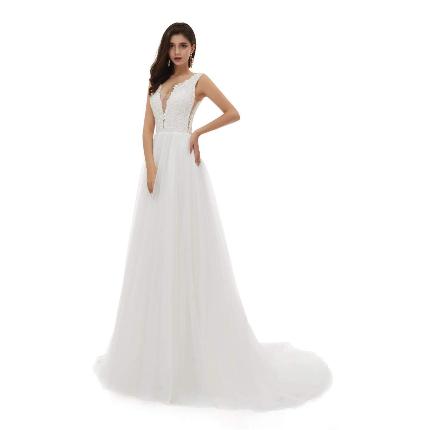 Shaobeiq Women's Sleeveless Tulle Lace Bridesmaid Dress - Elegant Prom Party Evening Gown for Wedding & Formal Occasions