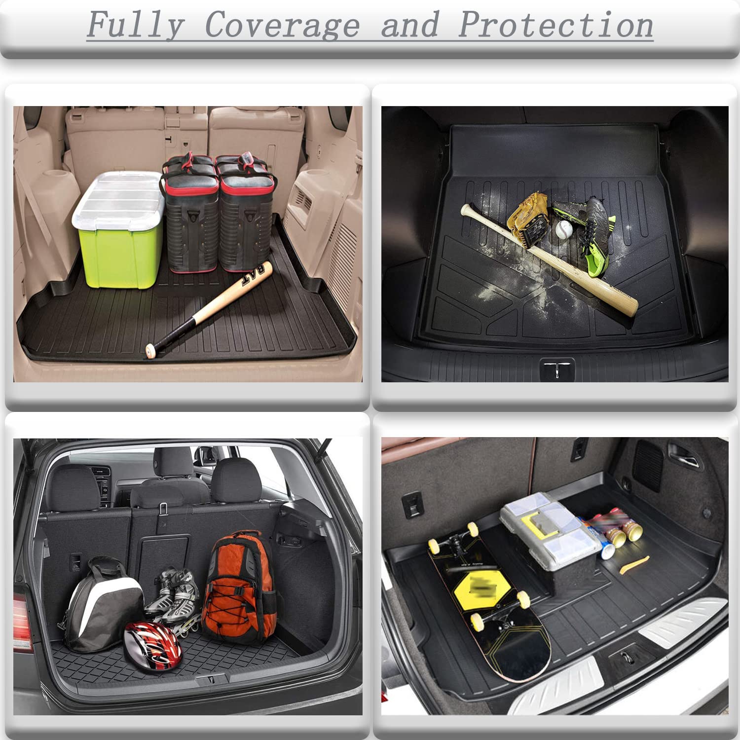 **2013-2017 Honda Accord Custom Fit All-Weather Rear Trunk Tray Cargo Liner - 3D Tech Waterproof TPO Protector Mat for Sedan (Excludes Hybrid Models) | Durable & Flexible Car Accessories for Travel, Groceries & Outdoor Adventures**