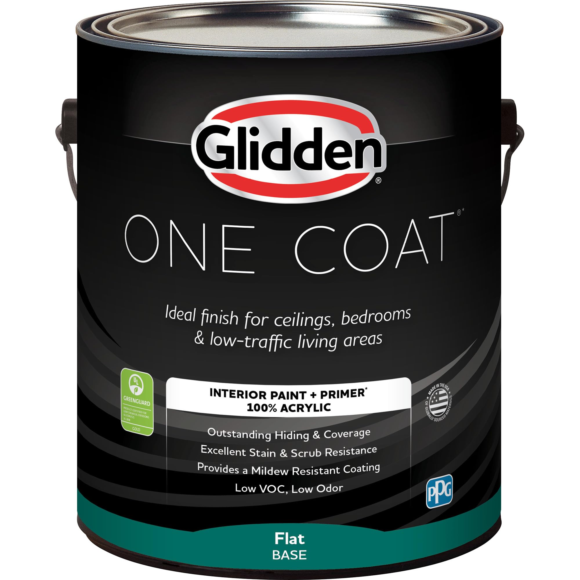 Glidden Interior Paint + Primer - Teal/Aqua Fiesta, One Coat Coverage, Flat Finish, 1 Gallon - Perfect for Living Rooms, Bedrooms & Home Decor Projects