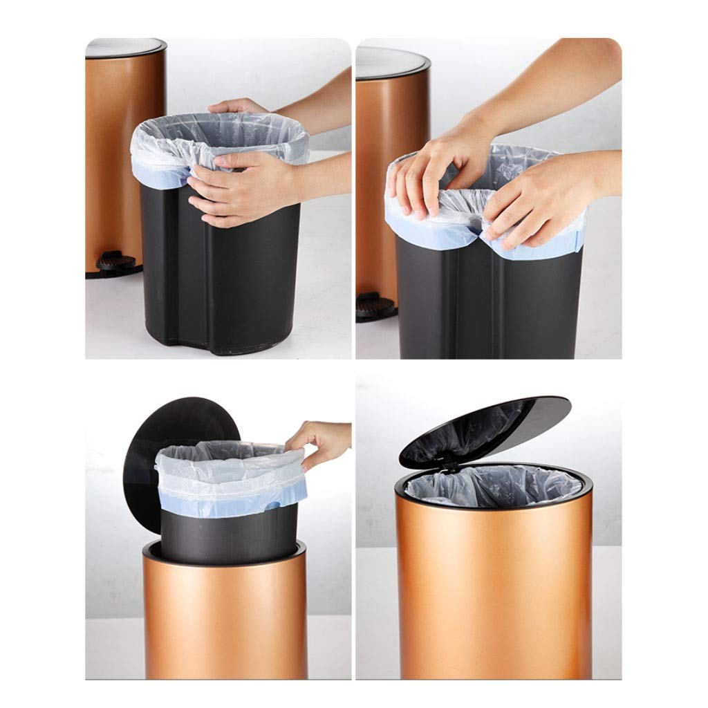 Stainless Steel Foot Pedal Trash Can with Lid - 8L Blue Kitchen & Bathroom Garbage Bin for Office, Living Room & Household Use | Hands-Free Waste Basket for Hygiene & Convenience