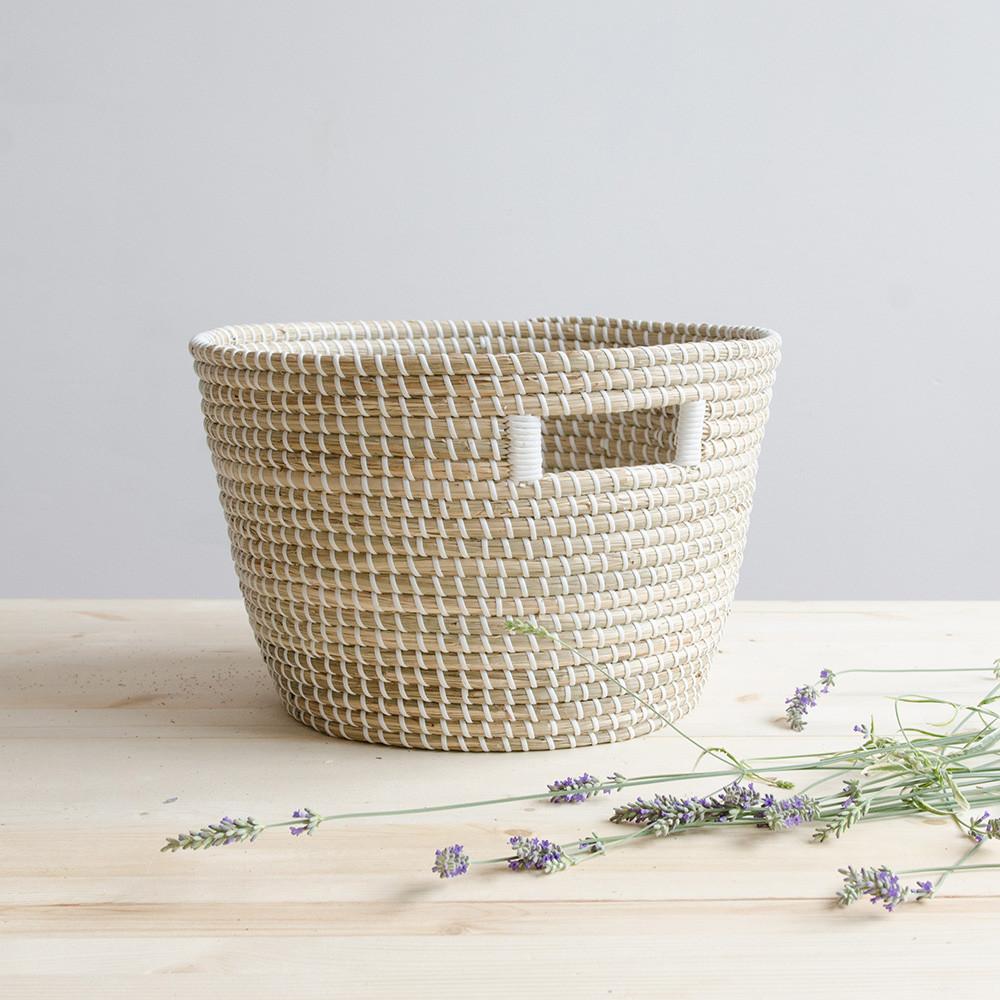 Nina Woven Storage Basket - Handmade Natural Fiber Organizer for Home Decor, Nursery, Laundry & Office Organization | Perfect for Blankets, Toys, Books & More