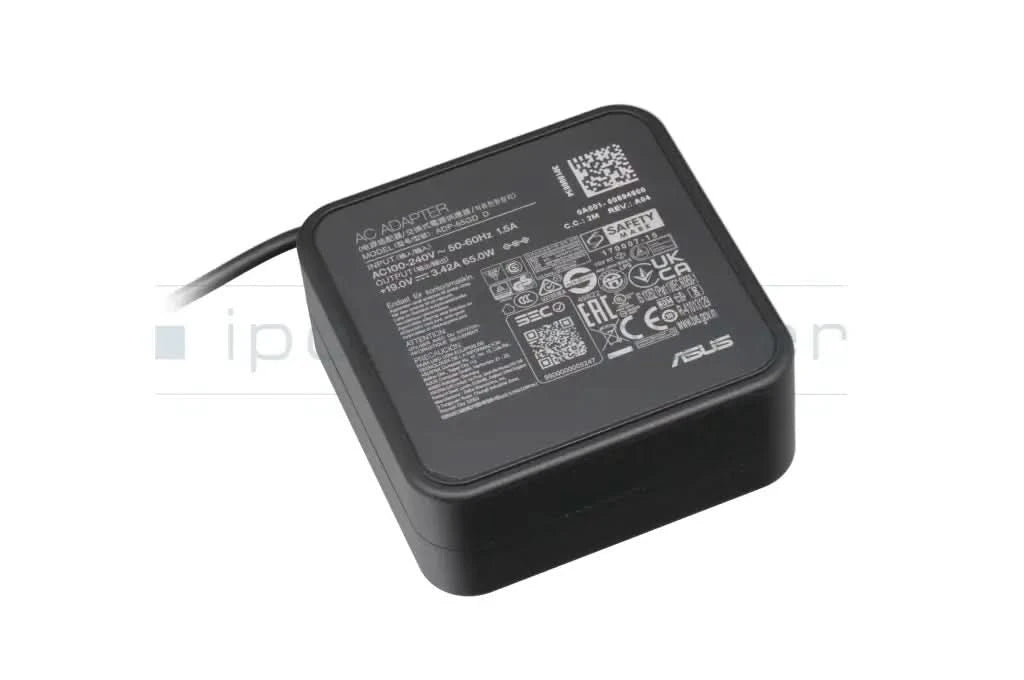 ASUS 65W Power Adapter/Inverter - Indoor Use, Black (04G265004380) | Perfect for Laptops, Monitors & Home Office Setup