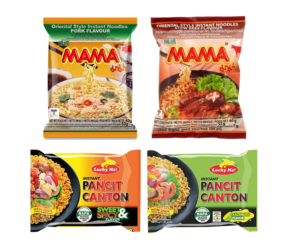 INFINITEESHOP Asian Instant Ramen Variety Pack with Sardines & Free Snacks - 12 Pack Assorted Noodles | Quick Meals for Students, Office Lunch & Emergency Food Supply