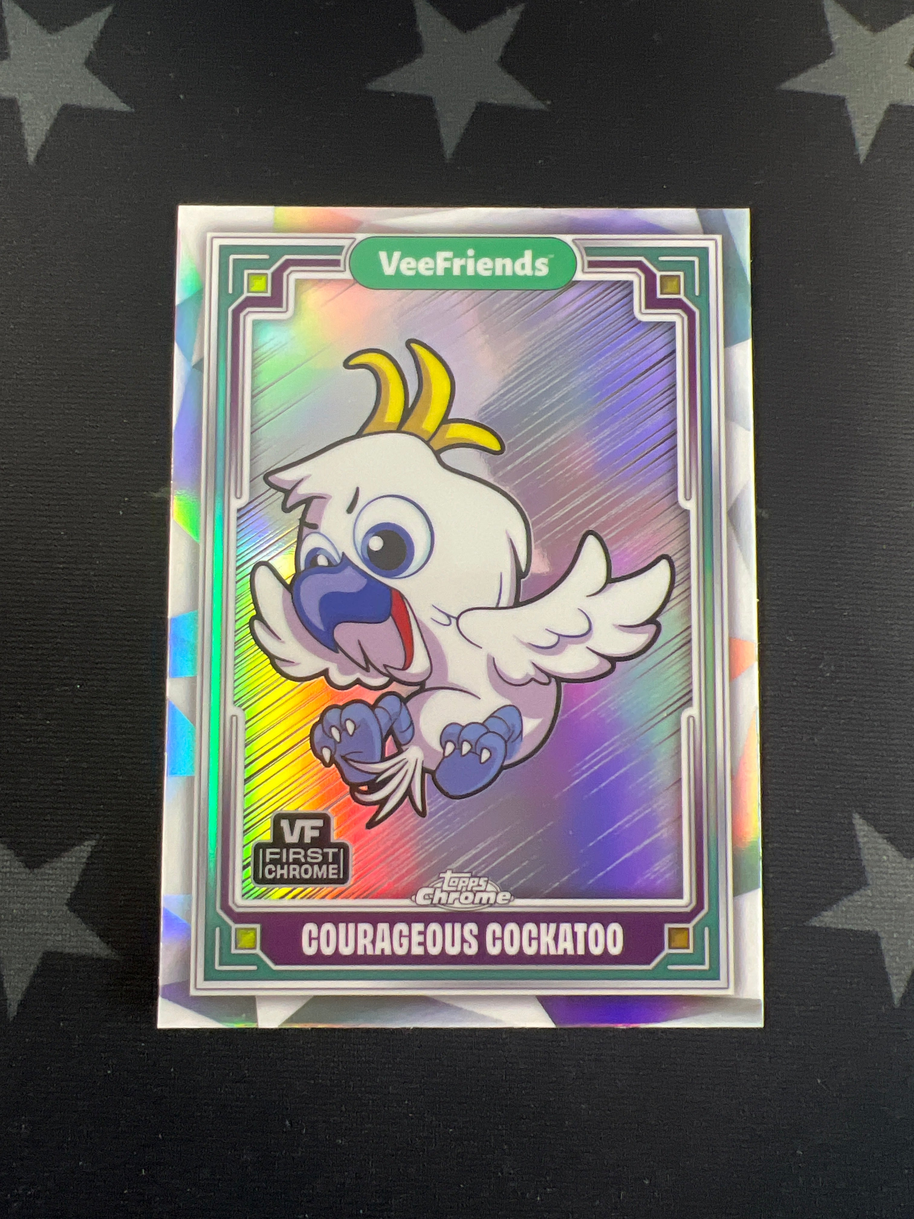 2025 Topps Chrome VeeFriends Courageous Cockatoo #59 Refractor Trading Card - Rare Collectible for Sports Fans & Card Investors | Perfect for Display, Trading, and Investment Portfolios