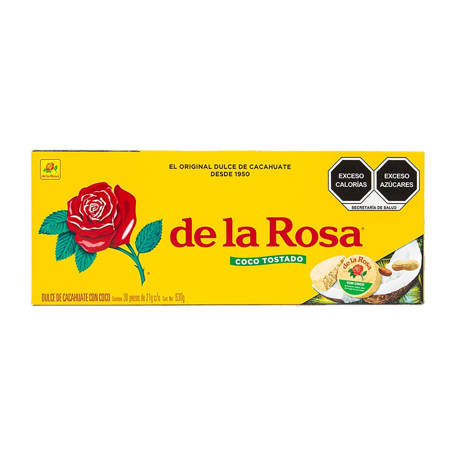 De La Rosa Mazapan de Coco Coconut Candy | 30 Count Box | Mexican Sweet Treat for Parties, Gifts & Snacking