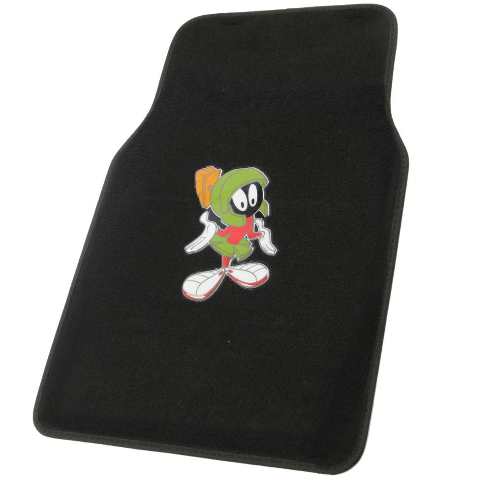 Warner Bros Looney Tunes Marvin The Martian Universal Fit 4-Piece Car Floor Mats Set - Front 26x16.5in & Rear 14x16.5in Carpet Auto Accessories for Cars, SUVs & Trucks - Perfect for Road Trips & Daily Commutes
