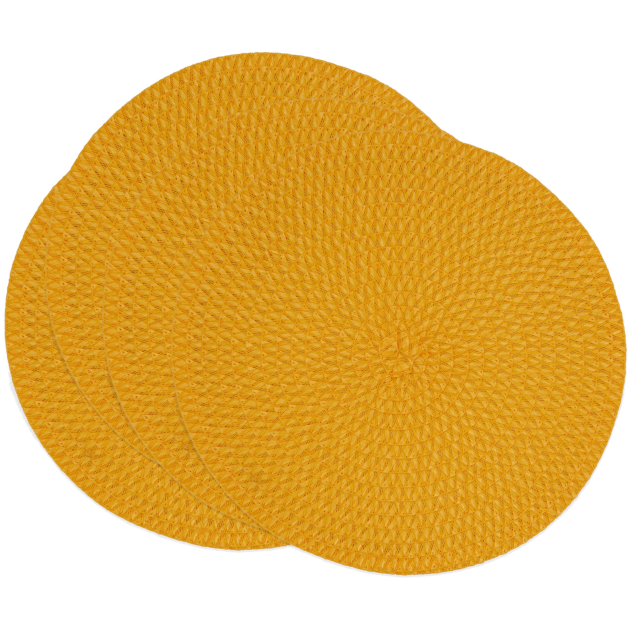 Round Non-Slip Placemats Set of 4 - Waterproof Vinyl Table Mats for Dining, Kitchen, and Party Decor - Perfect for Everyday Use, Holiday Meals, and Outdoor Gatherings