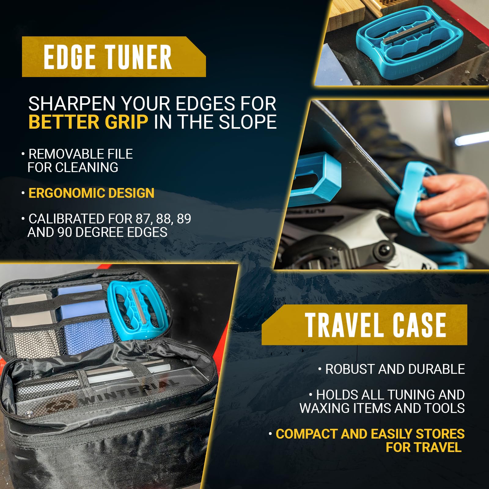 Winterial Complete Snowboard & Ski Tuning Kit - All-Temp Wax, Edge Tuner, PTEX Rods, Waxing Iron & Apron for Professional-Grade Maintenance at Home or On the Go - Perfect for Pre-Season Prep, Mid-Season Touch-Ups & Post-Season Storage