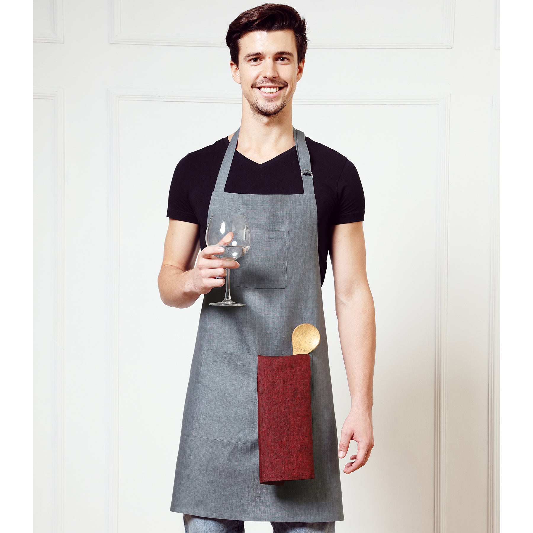 Premium Linen Apron for Cooking, Baking & Grilling - Durable & Stylish Kitchen Apron for Chefs & Home Cooks - Perfect for BBQ, Baking & Crafting