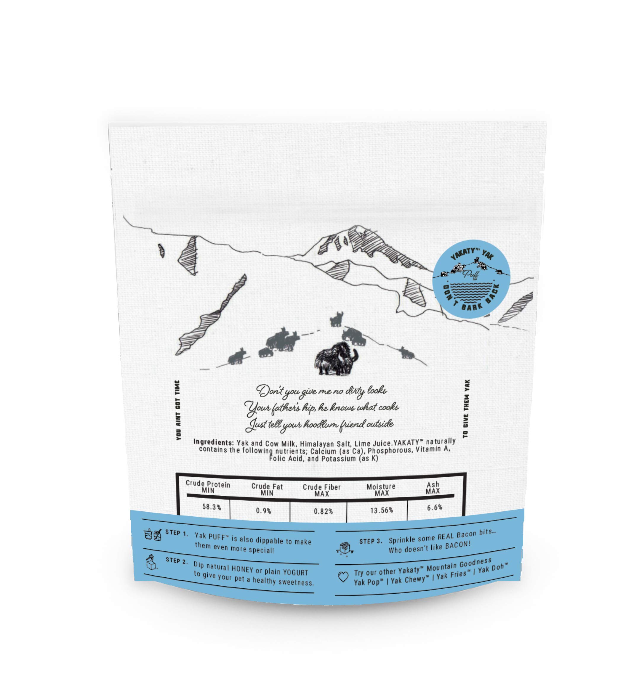Yakaty Puff 2oz - Natural Himalayan Dog Chews, Healthy Training Treats for Small & Large Dogs - Perfect for Travel, Outdoor Adventures & Obedience Training