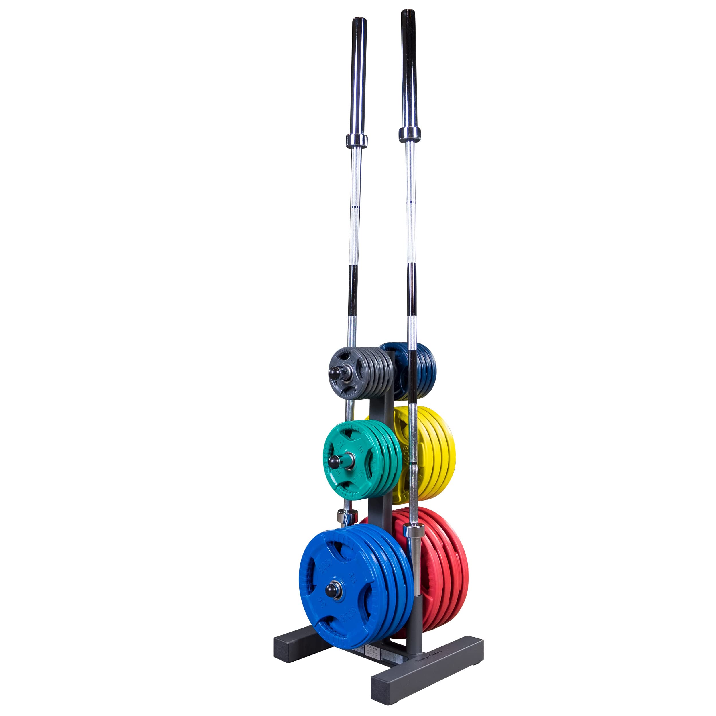 Body-Solid (WT46) 6-Post Olympic Weight Tree & Bar Holder - Heavy Duty Plate Rack & Weight Storage Stand for Home Gym - 1000 lb Capacity - Perfect for Weightlifting, CrossFit & Strength Training