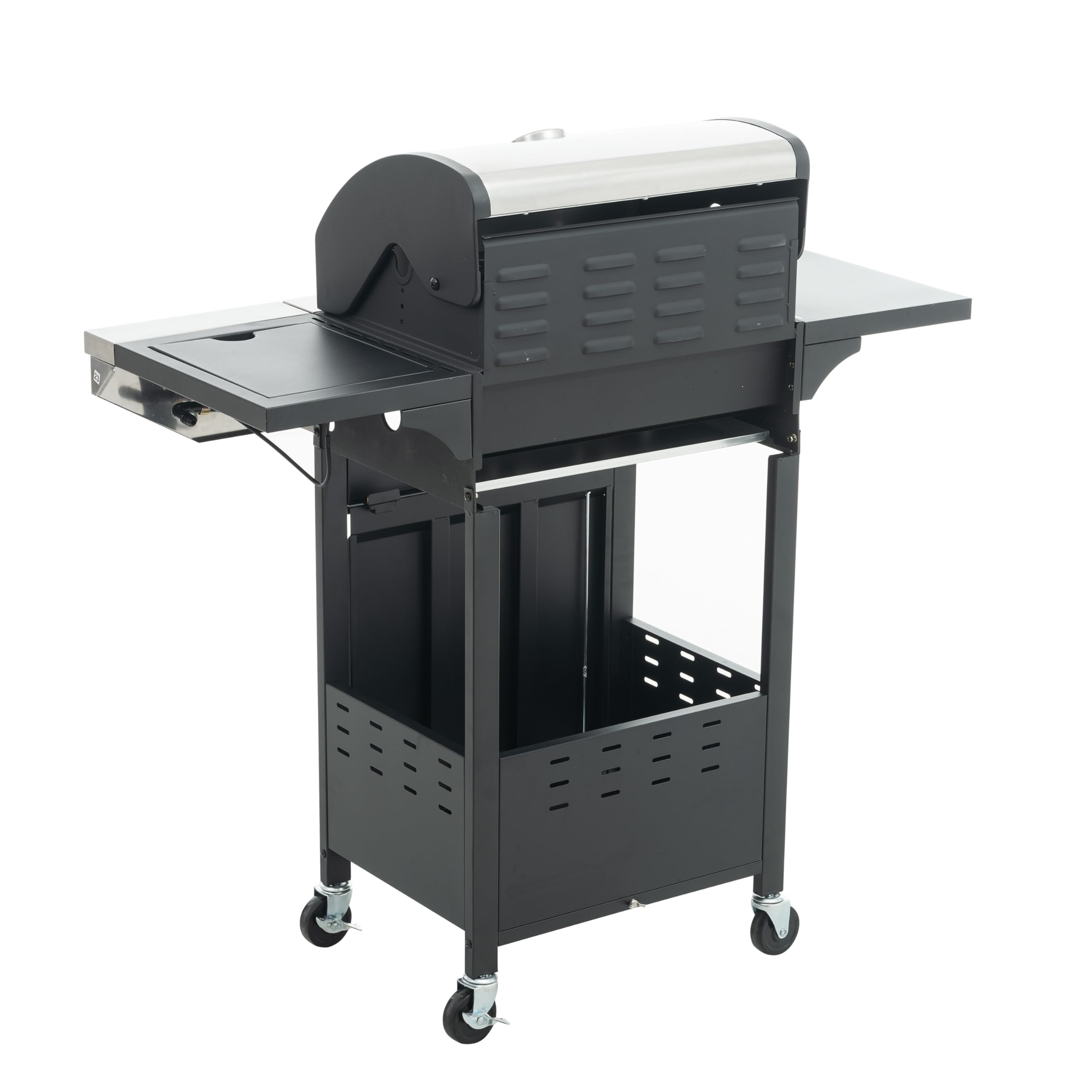 Stainless Steel 3-Burner Propane Gas Grill with Side Burner, Temperature Gauge & Electronic Ignition - 430-Grade Outdoor BBQ Grill with Cast Iron Grids for Backyard, Camping & Tailgating Parties