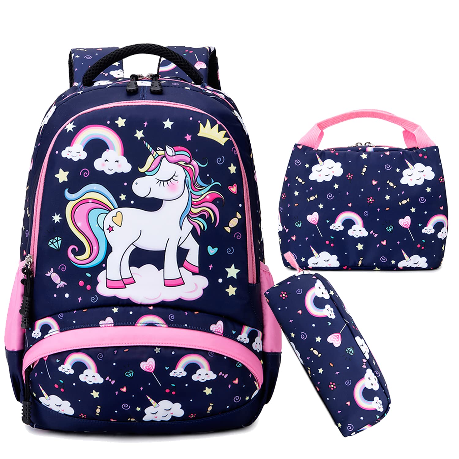 **Cute Unicorn Backpack for Girls - Waterproof School Bookbag with Pencil Case, Perfect for Elementary, Middle School & Travel - Great Gift for Kids & Teens**    *(Use for School, Day Trips, Sleepovers, Birthday Gifts & More!)*