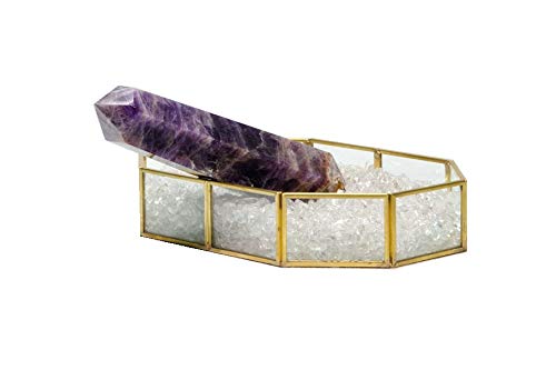 8-Inch Rare Large Natural Amethyst Quartz Crystal Point Gemstone - Energy Healing Obelisk Tower for Meditation, Reiki & Home Decor