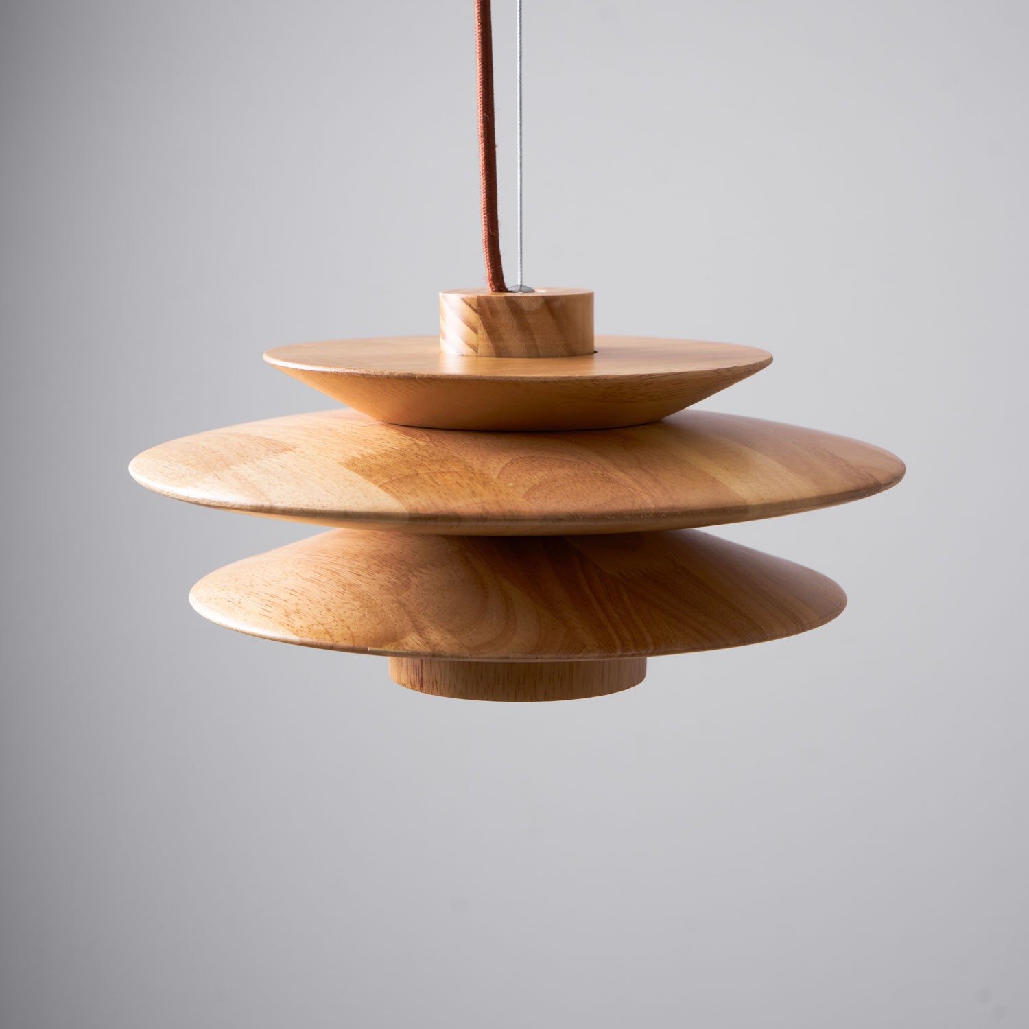 Handmade Cascade Wooden Disc Pendant Light - Natural Boho Ceiling Lamp for Living Room, Bedroom & Dining Room Decor - Perfect for Modern Farmhouse, Rustic & Scandinavian Style Homes