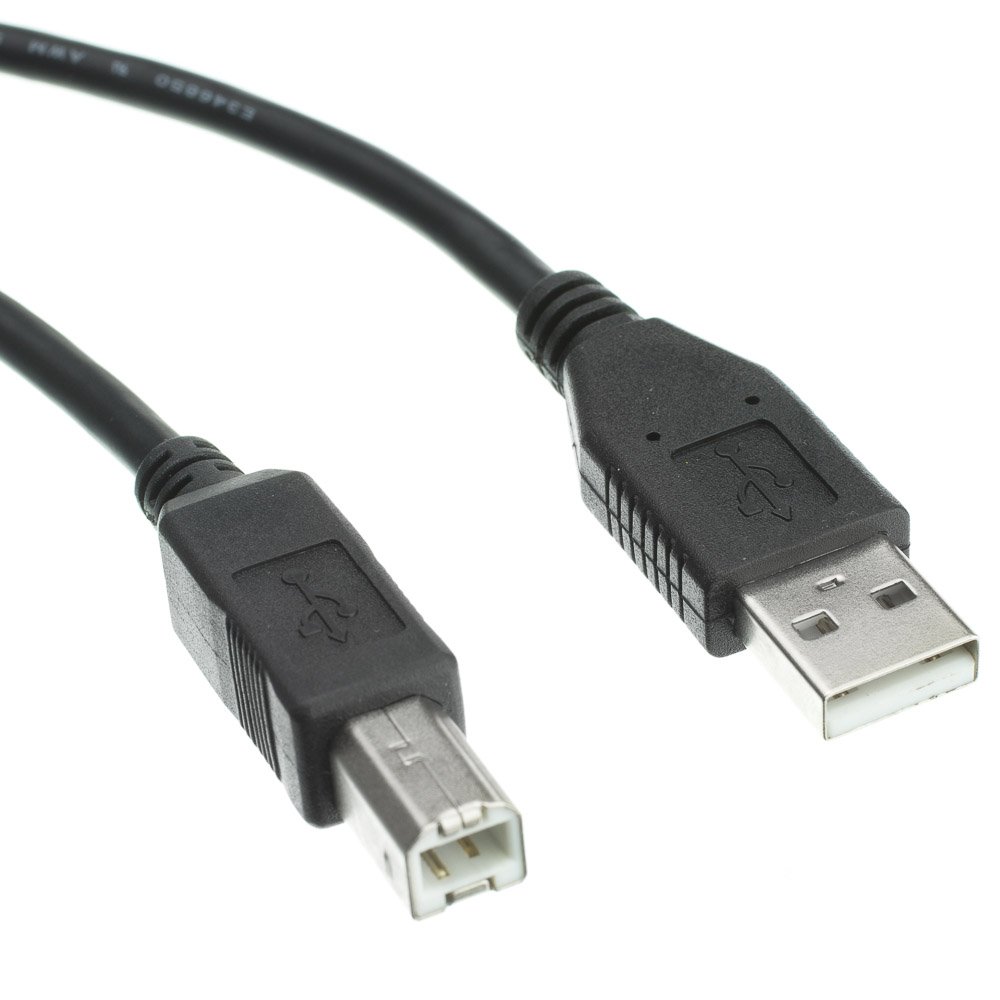 10ft USB 2.0 Printer Cable - AMZER High-Speed Type A to Type B Male Cord for Printers, Scanners & Devices | Durable Black Extra Long Cable for Office, Home & Studio Use