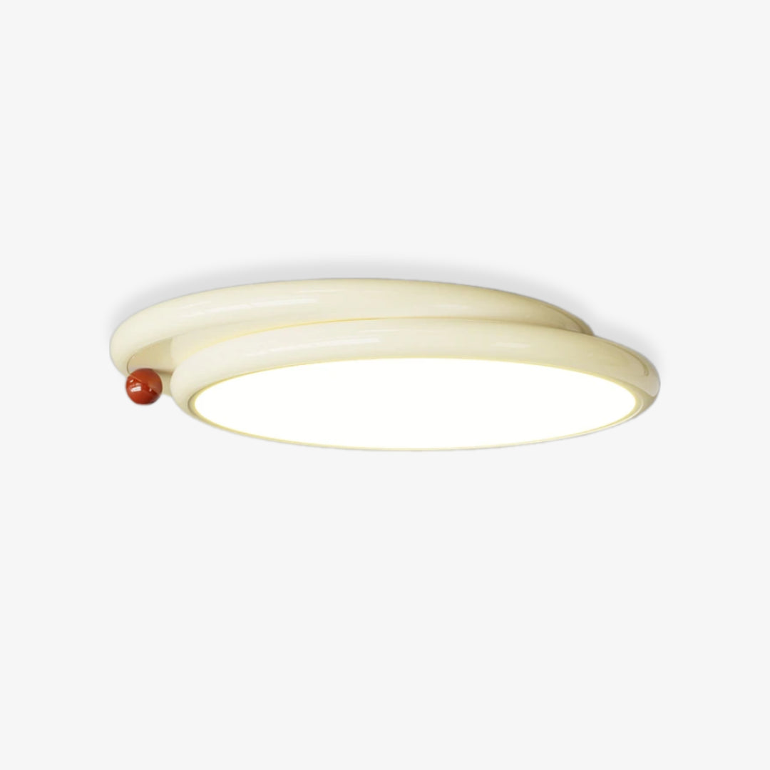 Nordic Style Cream White Ceiling Lamp - Modern Minimalist Lighting Fixture for Living Room, Bedroom, and Dining Room