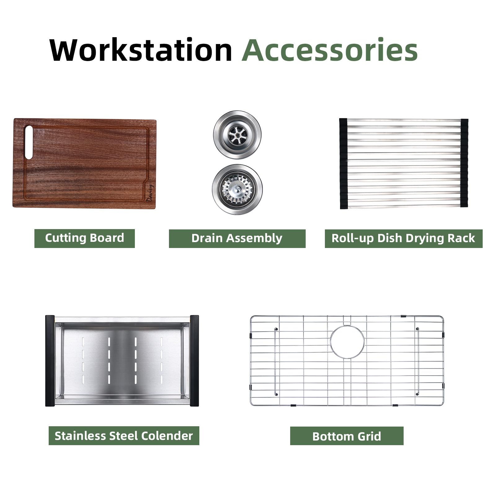 **Davivy 30-Inch Matte Black Granite Composite Kitchen Sink Workstation – 30 x 20 Inch Single Bowl Dual Mount Sink with Accessories – Perfect for Modern Kitchens & Heavy-Duty Cooking**