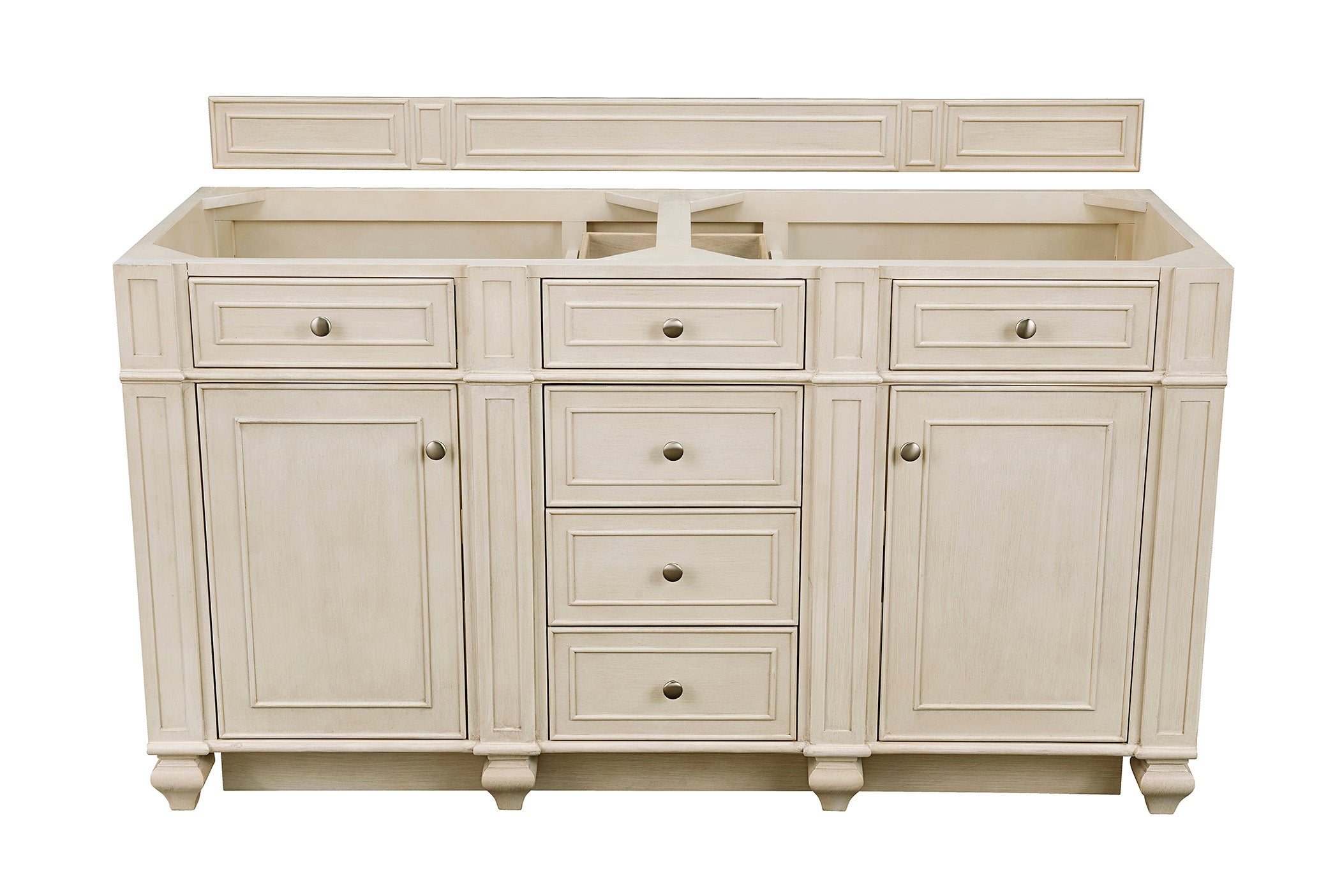 Bristol 60-Inch Double Vanity in Vintage Vanilla - Elegant Bathroom Vanity with Dual Sinks for Master Bathroom Remodel