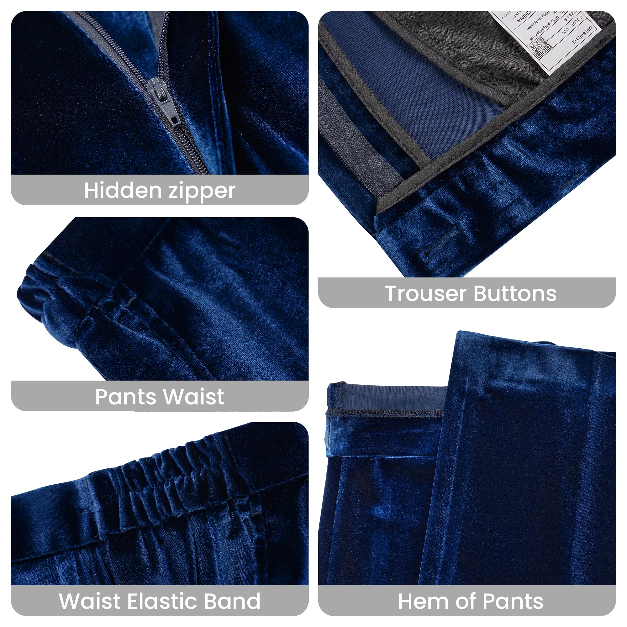 Women's 2-Piece Velvet Suit - Notch Lapel One-Button Slim Fit Blazer & Pants Set for Business, Party & Wedding | Formal Office Attire, Evening Events & Special Occasions
