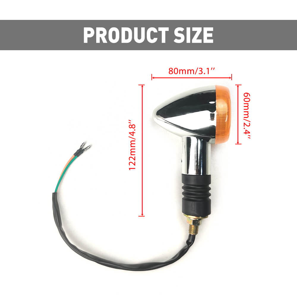 12V Motorcycle LED Turn Signals - Amber Front & Rear Blinker Lights - Waterproof Indicator Lights Replacement (2pc/4pc Set) - Perfect for Harley, Honda, Yamaha & Other Cruiser Bikes