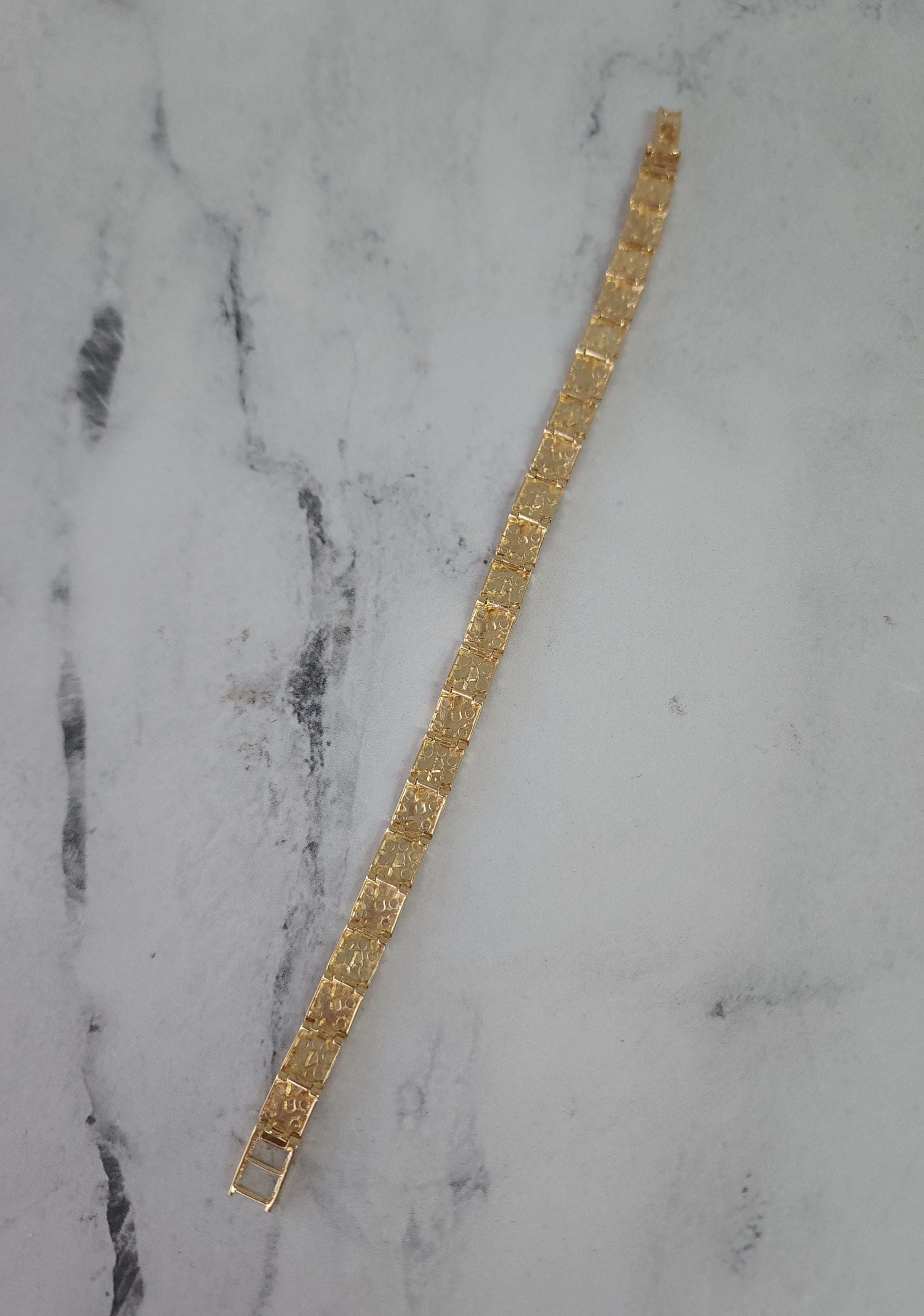 7MM Nugget Tennis Bracelet 14k Yellow Gold for Women - Elegant Stackable Jewelry for Weddings, Parties & Everyday Wear