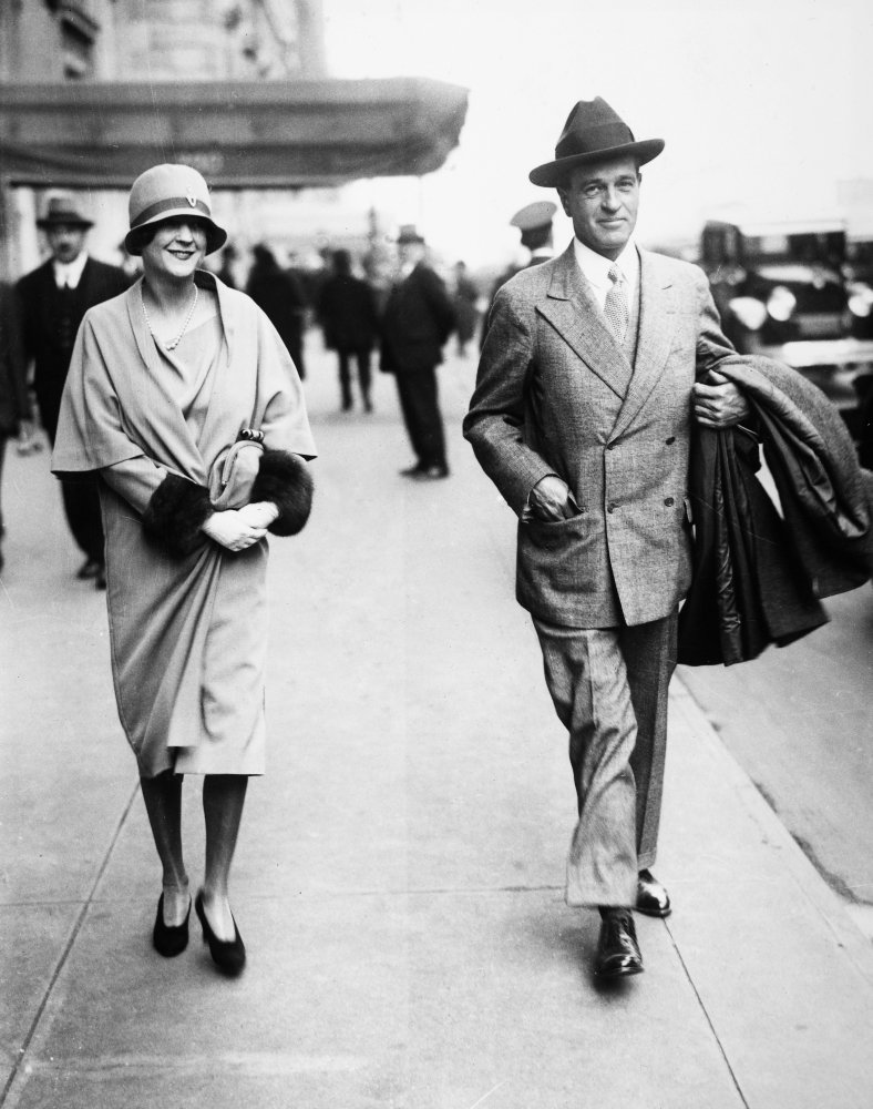 Vanderbilt Yachtman Walks Park Avenue with Wife - Historic NYC Photo for Collectors & Decor