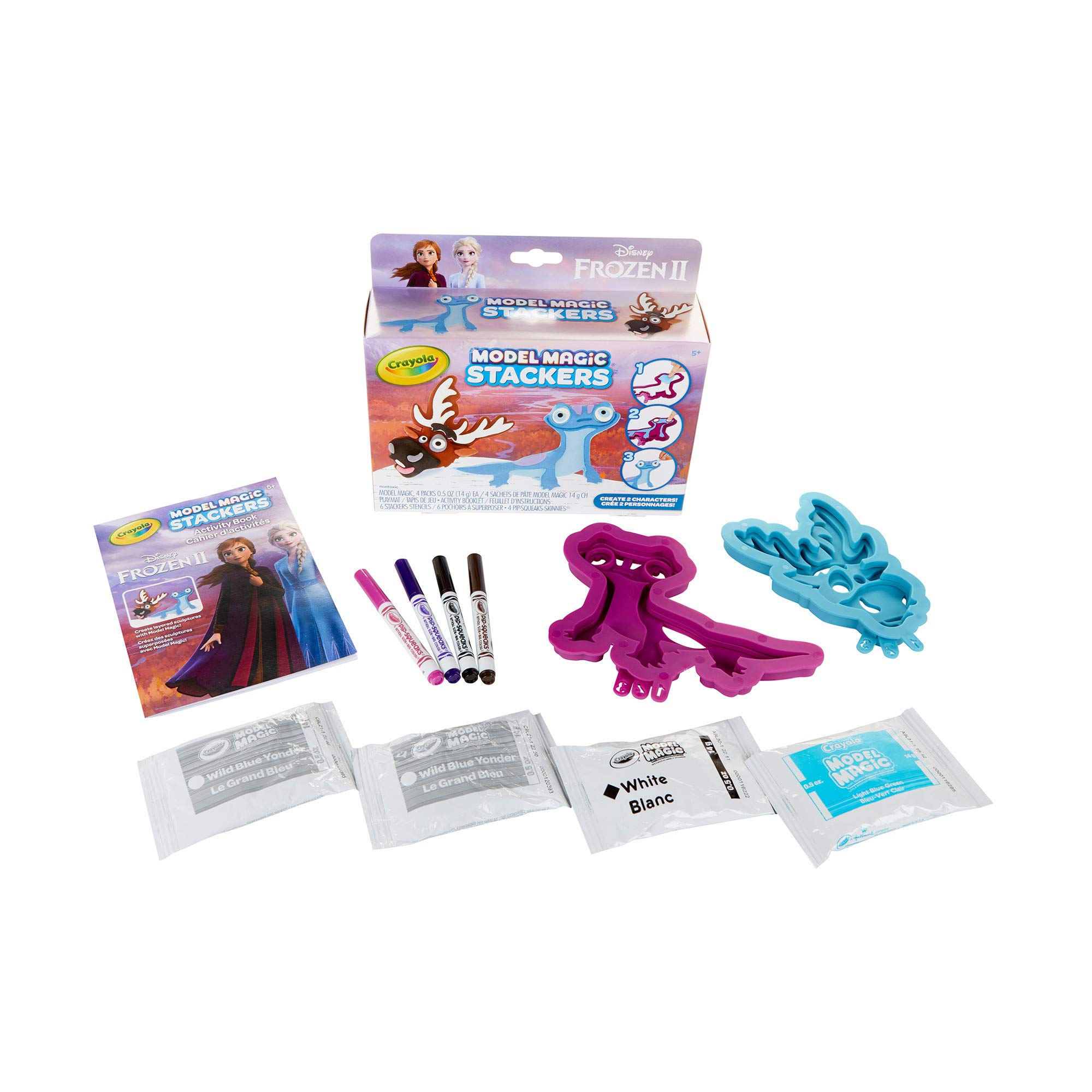 Crayola Frozen 2 Sven & Fire Salamander Model Magic Stacker Set - Kids Arts and Crafts Kit for Ages 5-8 - Creative Gift for Birthday & Christmas - Fun Indoor Activity for Family Bonding