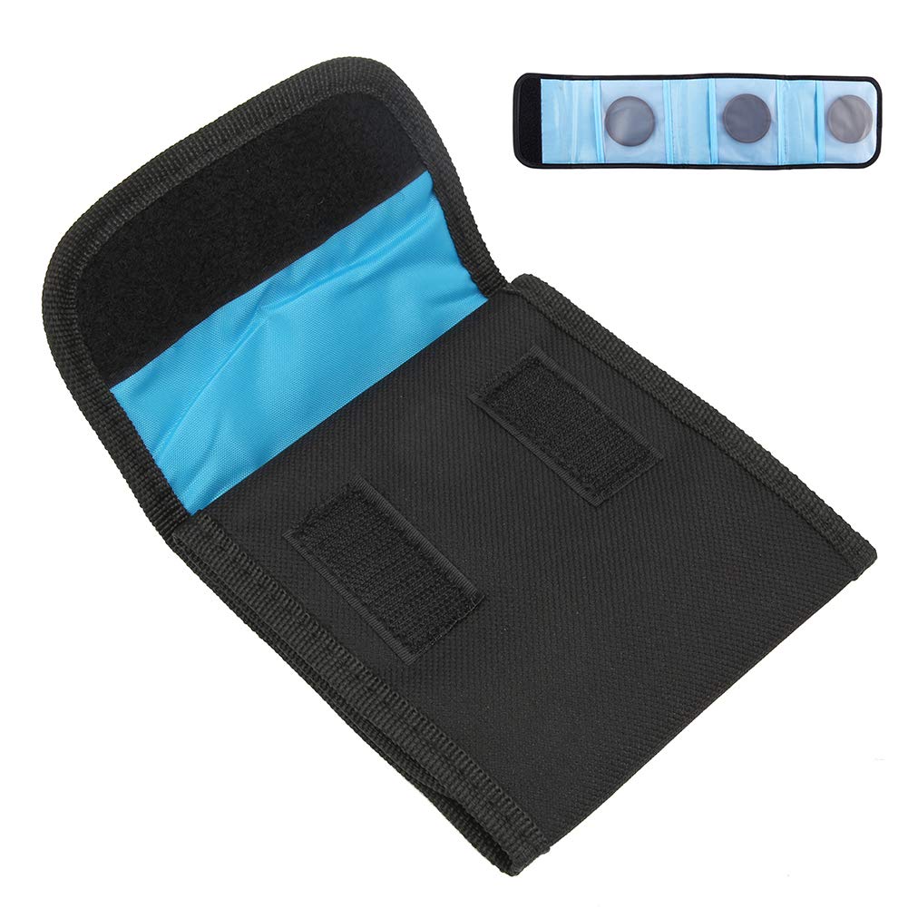 Vifemify Camera Filter Storage Case - 3 Pockets Lens Filter Wallet with Adapter Rings | Compact Organizer for DSLR, Mirrorless Camera Accessories | Perfect for Travel, Outdoor Photography & Professional Shoots