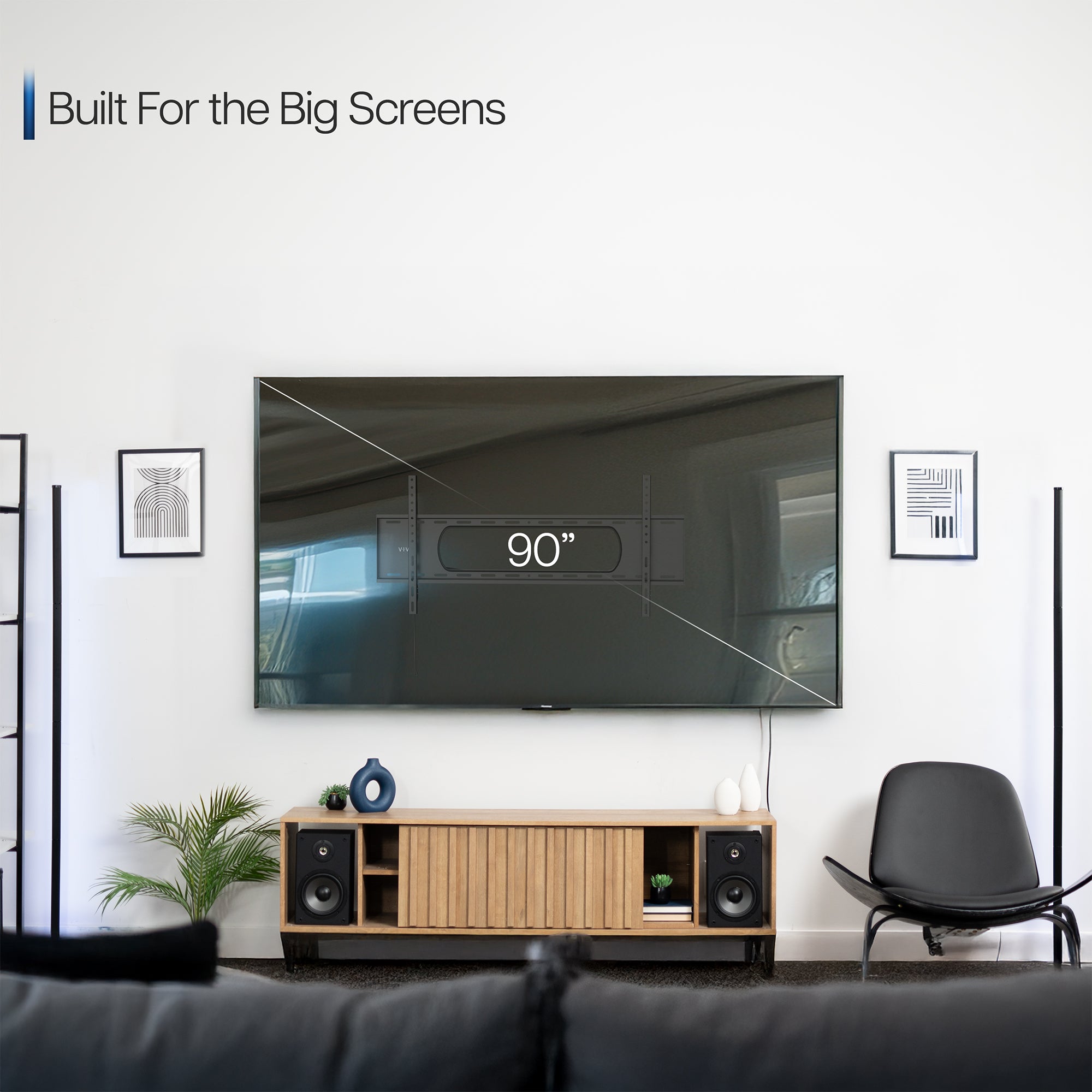 Heavy Duty TV Wall Mount Bracket for 37 to 90 Inch Flat Screen TVs - Full Motion Tilting Swivel Articulating Arm for Living Room, Bedroom, Office