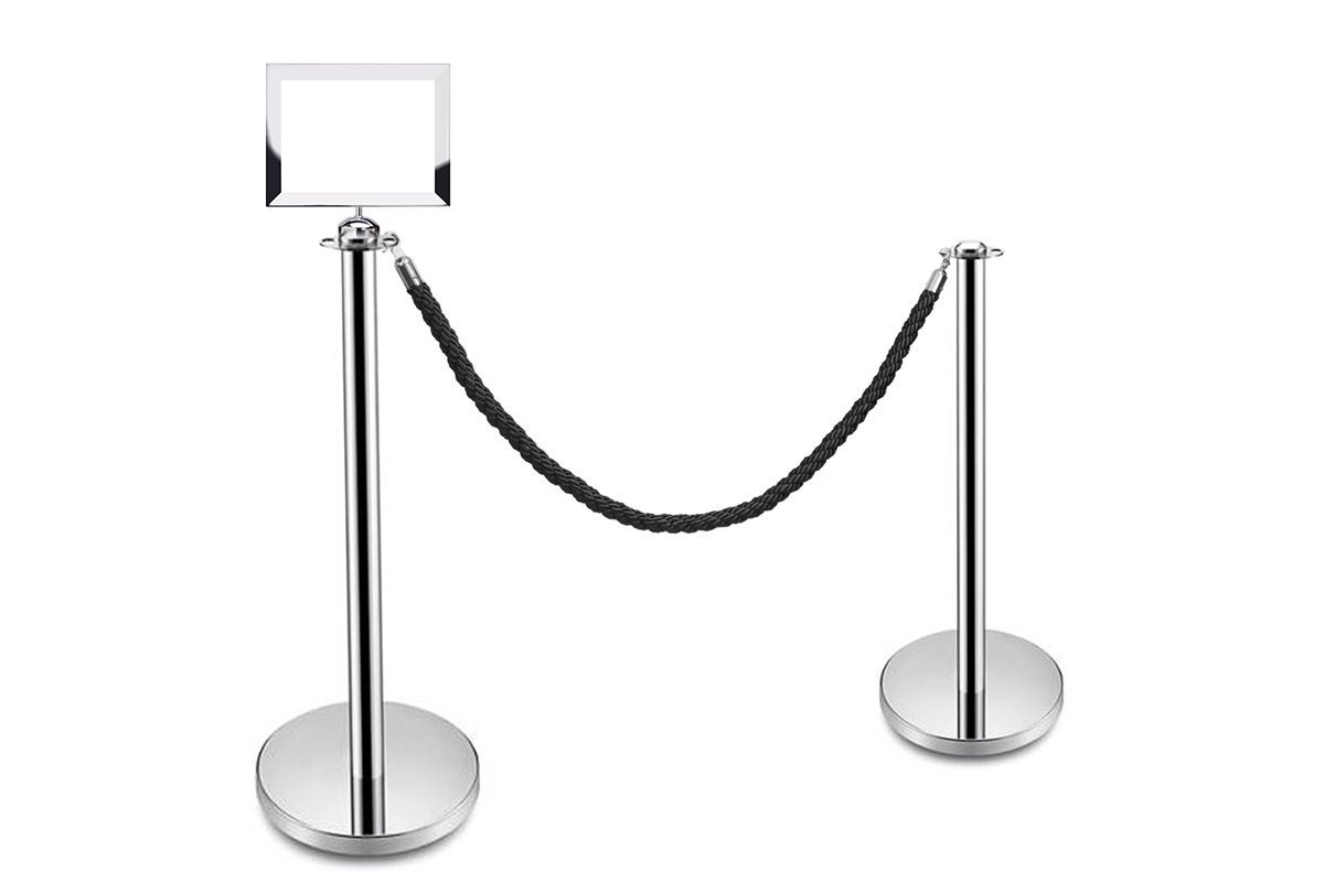 JasonL A4 Sign Frame - Silver, Compatible with JasonL Rope Bollard | Perfect for Retail Stores, Events & Crowd Control Areas