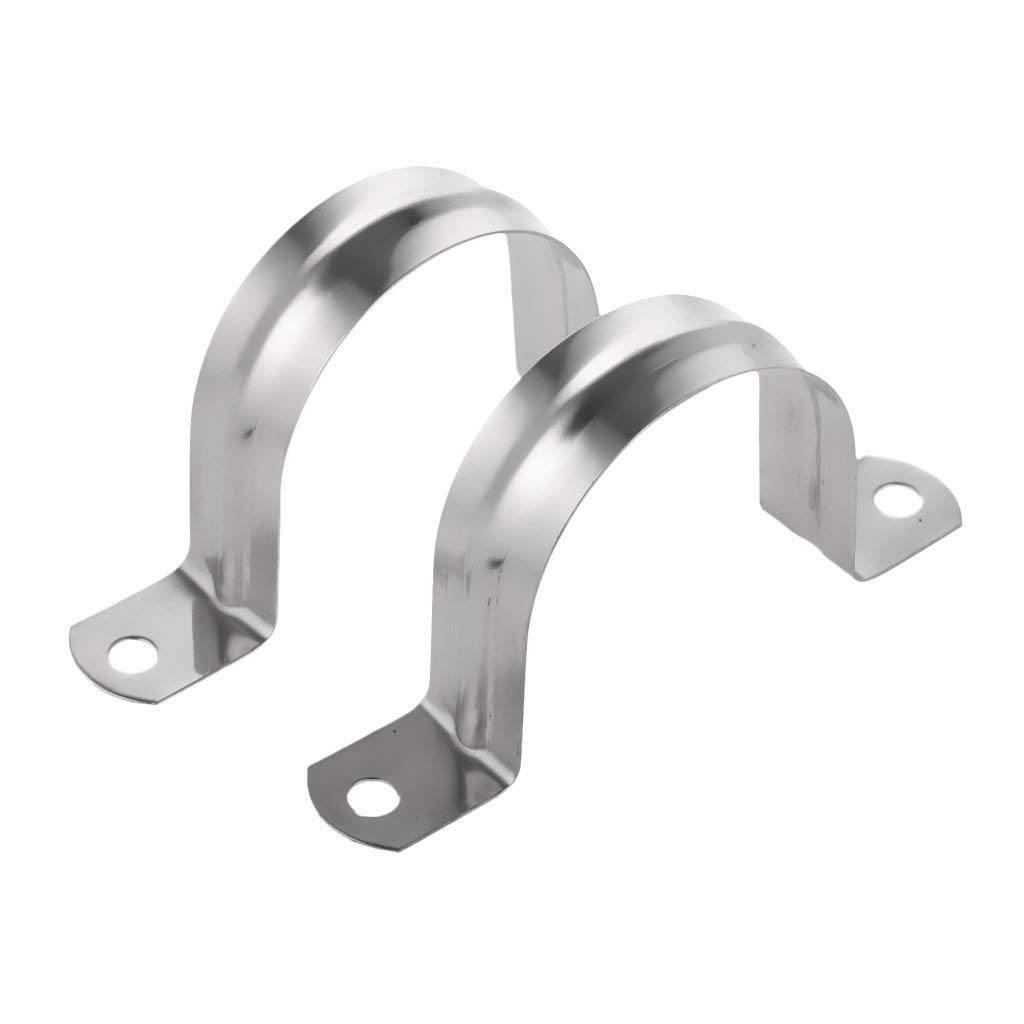 Stainless Steel U Strap Clamps - 2 Pack (40mm) for Pipe & Tube Support