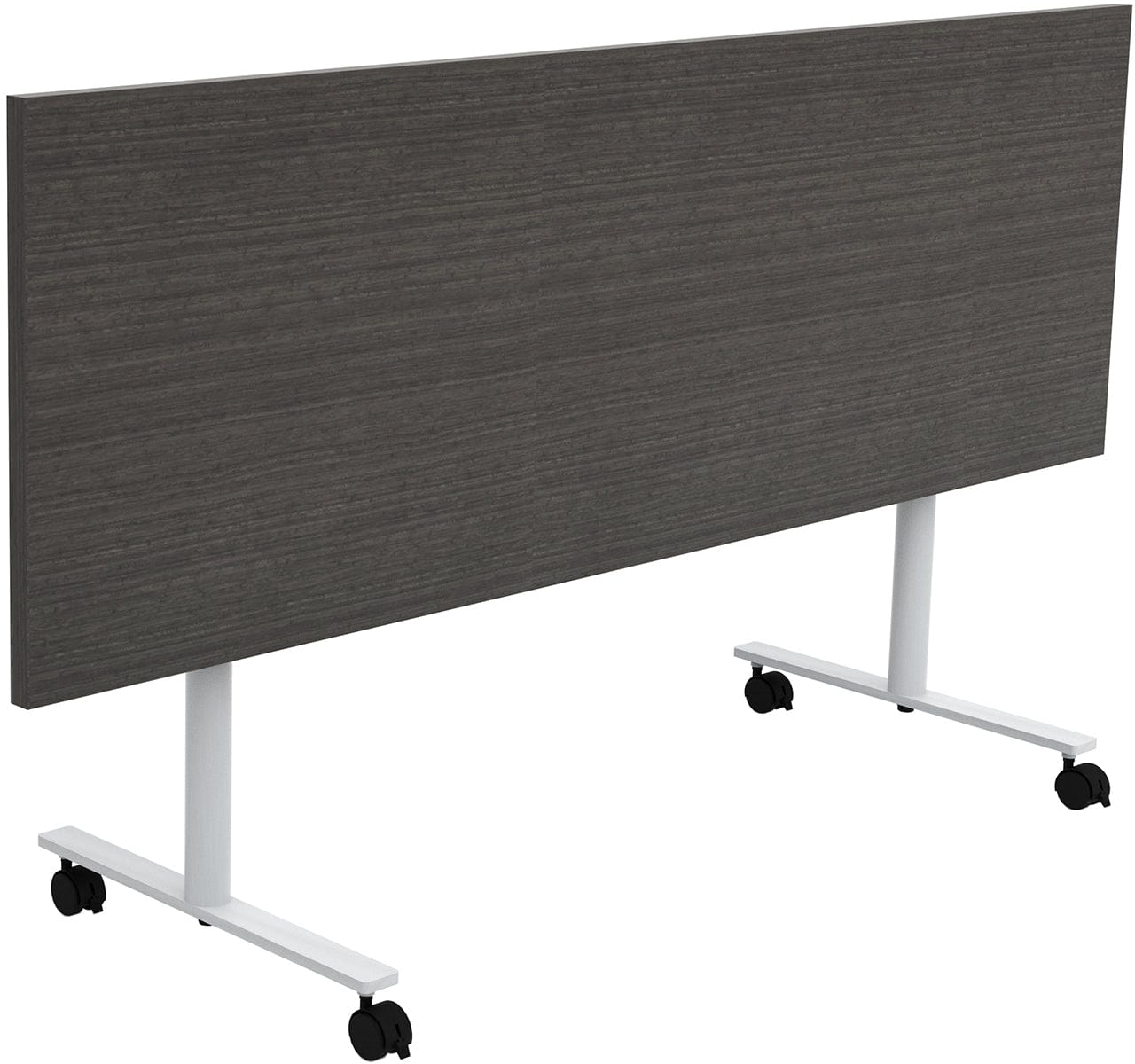 Safco JURNI 72 x 24 Inch Mobile Flip Table with Locking Casters - Adjustable Height Workstation for Office, Classroom, or Home Use [JN7224NFLPCA]