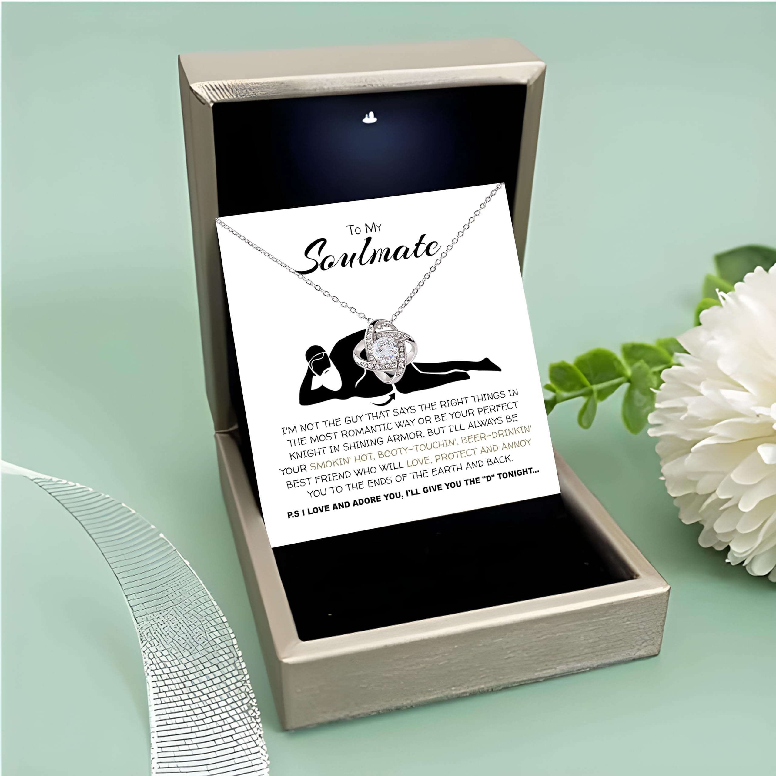 Alluring Beauty Necklace - Romantic Gift for Soulmate with Message Card & Box