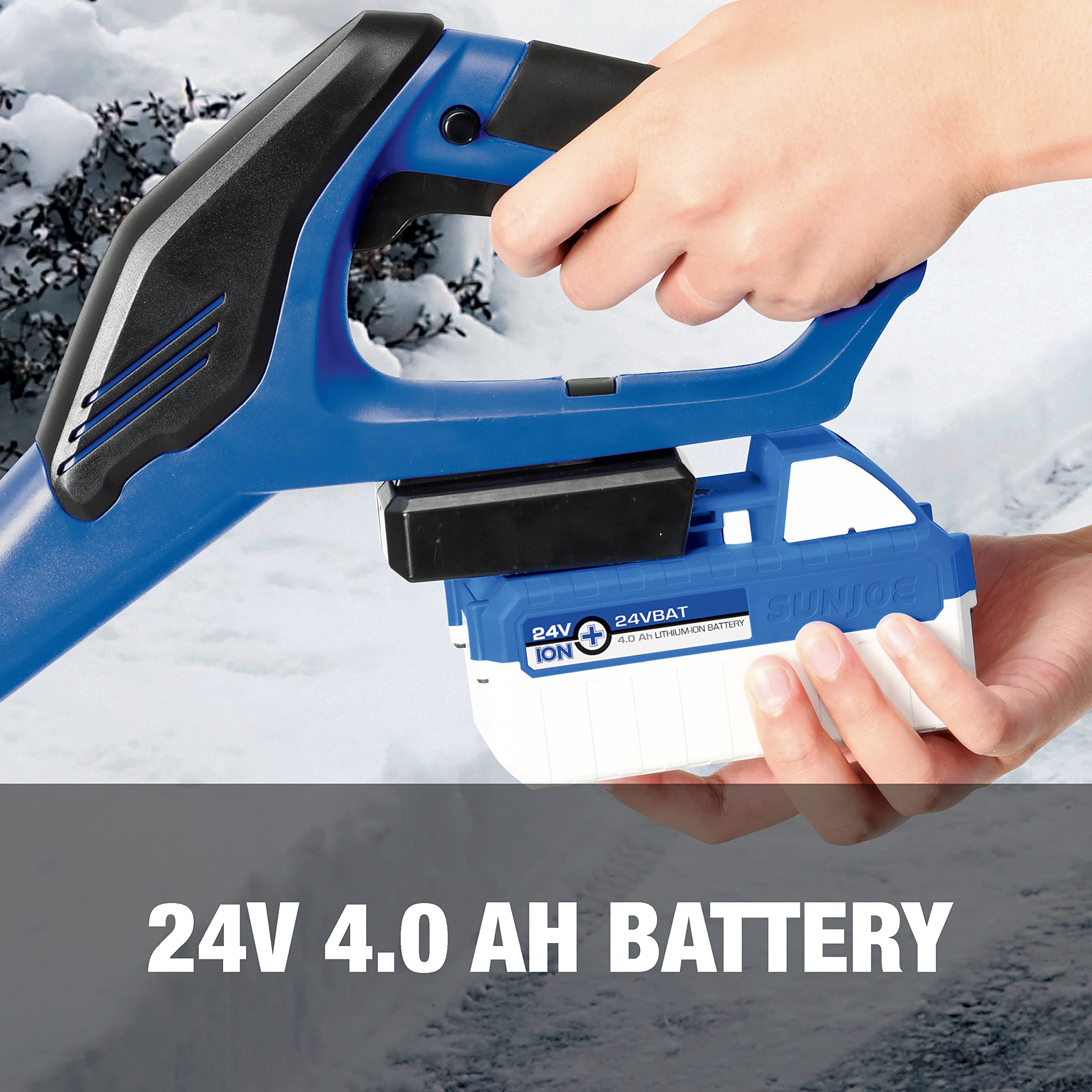 Snow Joe 24V-SS13 24-Volt 13-Inch Cordless Snow Shovel with 4-Ah Battery & Quick Charger - Lightweight Electric Snow Removal for Driveways, Walkways & Decks