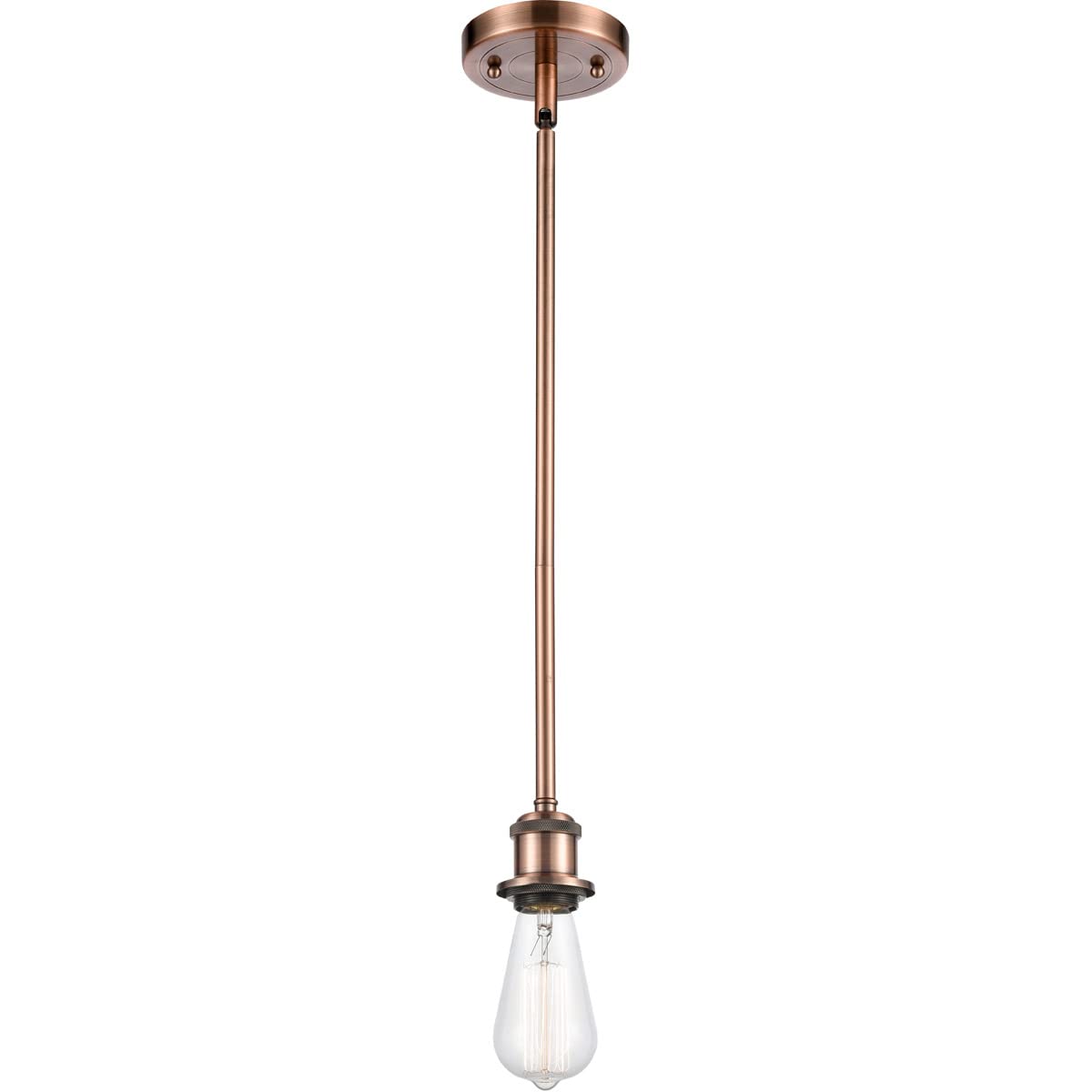 Innovations Lighting 516-1S-AC-LED Modern Bare Bulb Pendant Light - 1 Light Fixture from Ballston Collection - Perfect for Kitchen Island, Dining Room, and Entryway Lighting