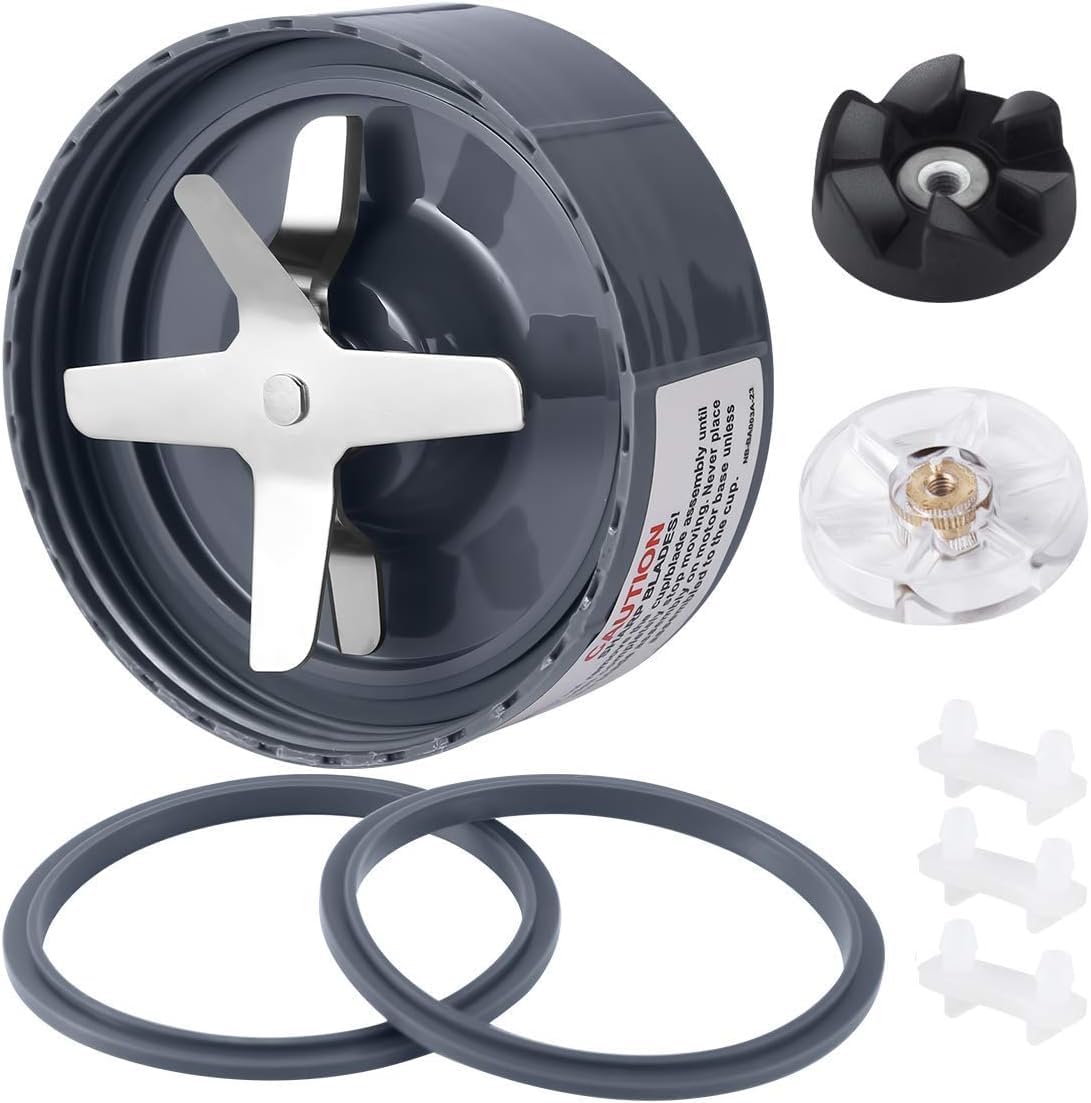 8-Piece Blender Replacement Parts Kit for NutriBullet 600W & 900W - Extractor Blades, Gasket, Shock Pad & Gear - Perfect for Smoothies, Juicing & Food Prep