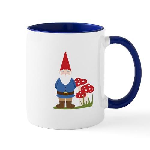 White/Navy Inside - Garden Gnome Mugs